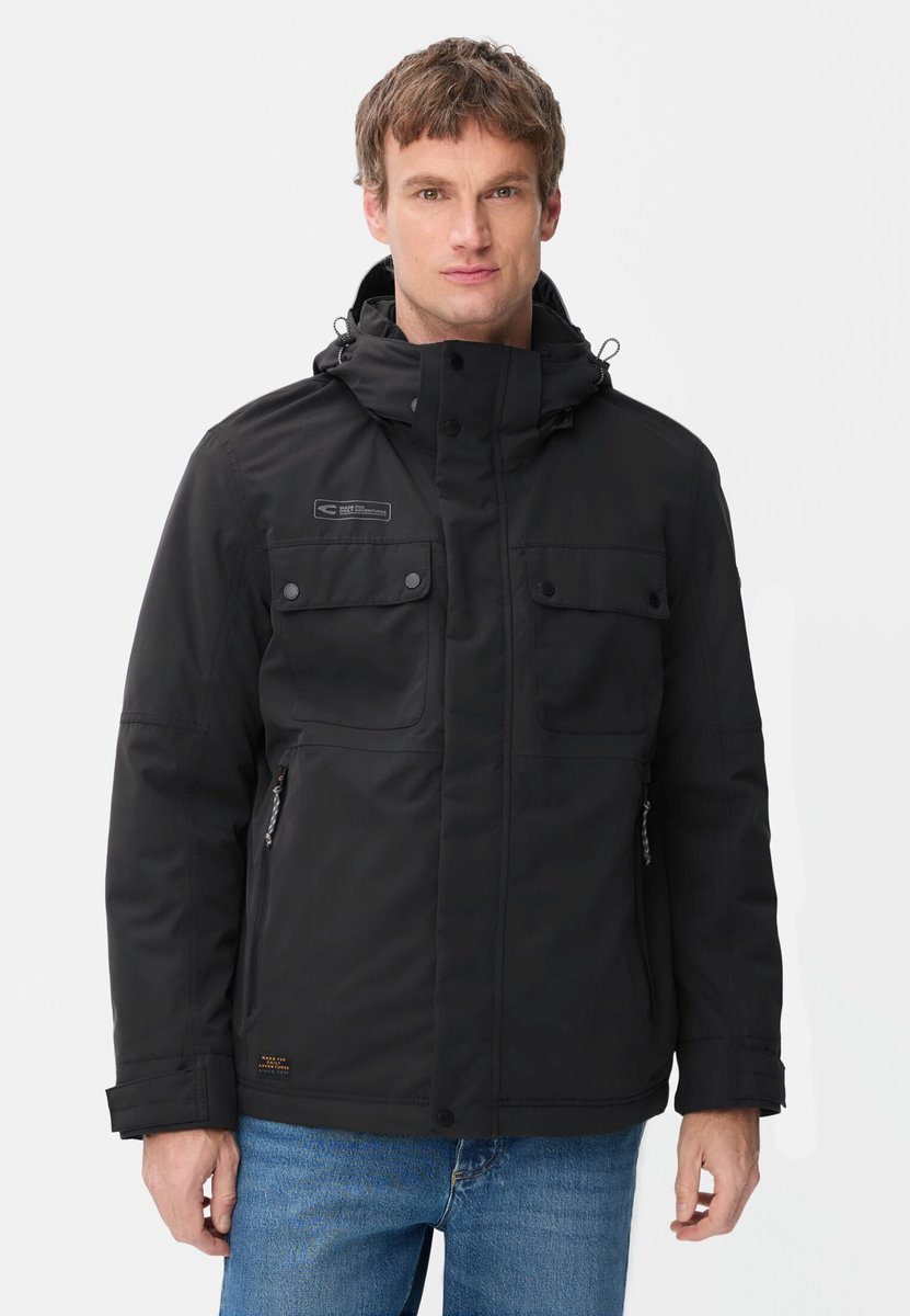 camel active teXXXactive© functioneel jack met afritsbare capuchon - Maat menswear-118 - Zwart