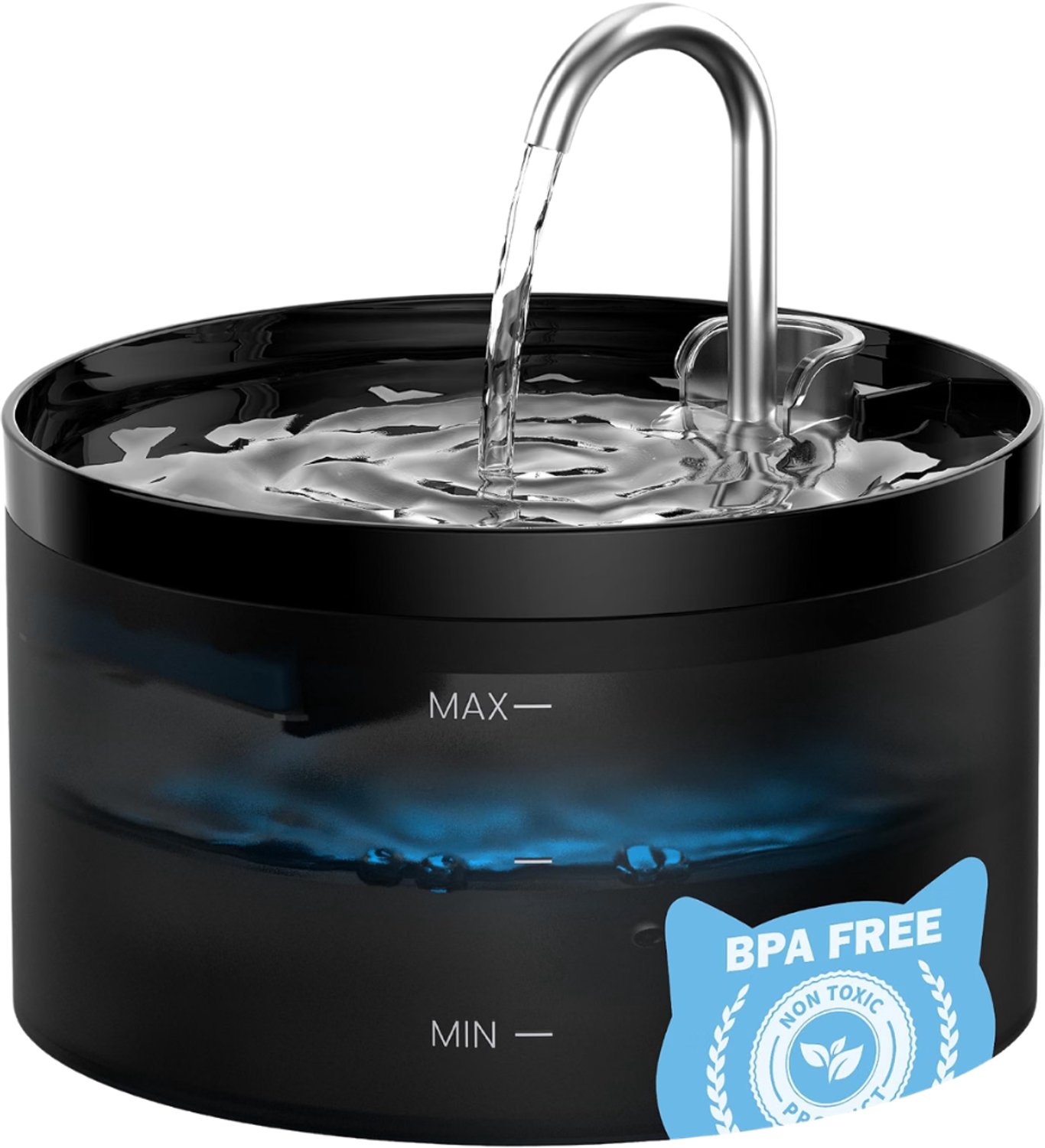 Verte - Drinkfontein Kat - Superstille Drinkfontein Voor Katten - 2 L - Ingebouwd LED-Lampje - Actiefkoolfilter - Intelligente Pomp - Doorzichtige Watertank