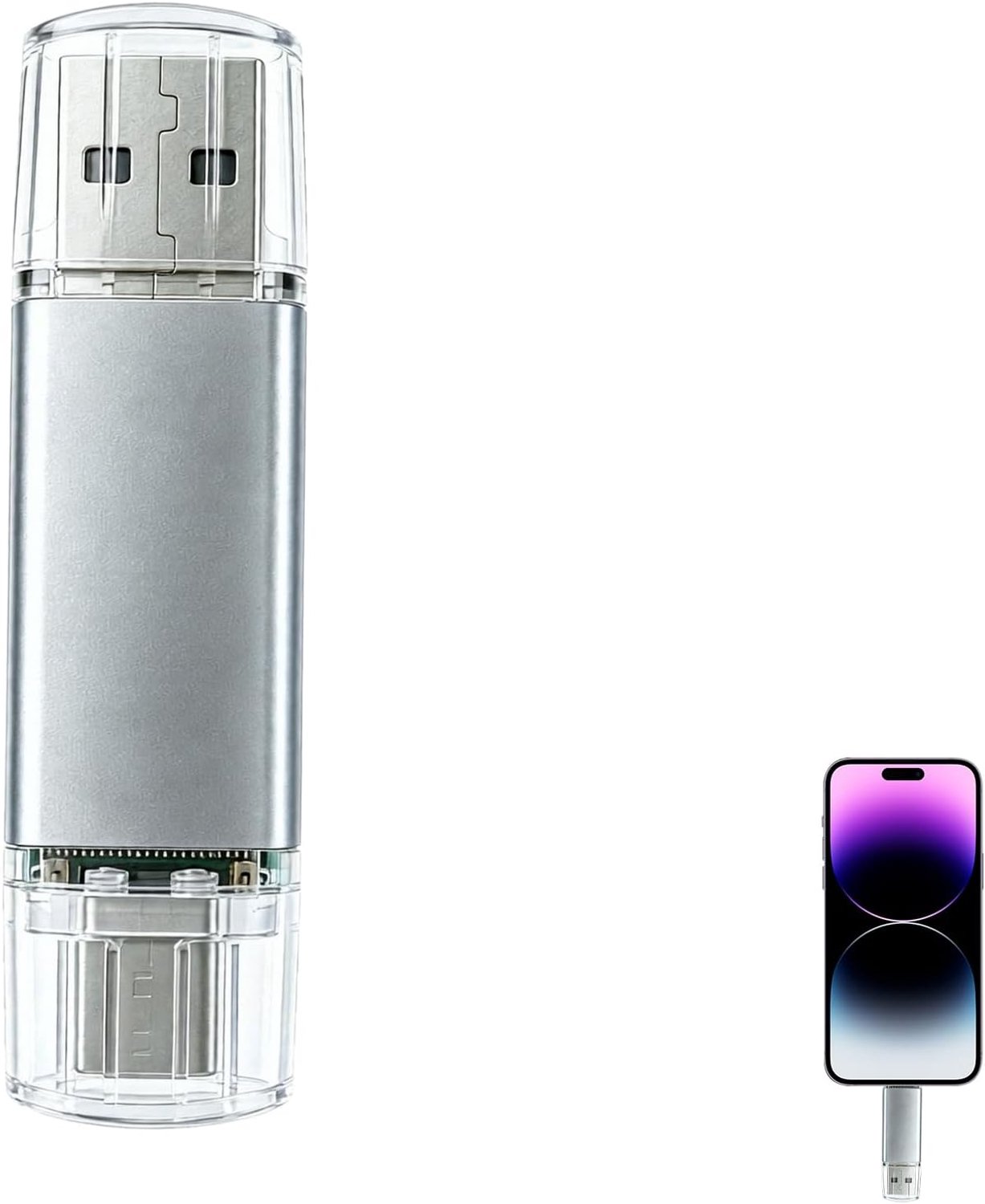 C-stick, 256 MB, USB Type-C en USB 2.0, 2-in-1, OTG-compatibel, USB-stick met dubbele interface voor smartphone, tablet en pc, compact en draagbaar