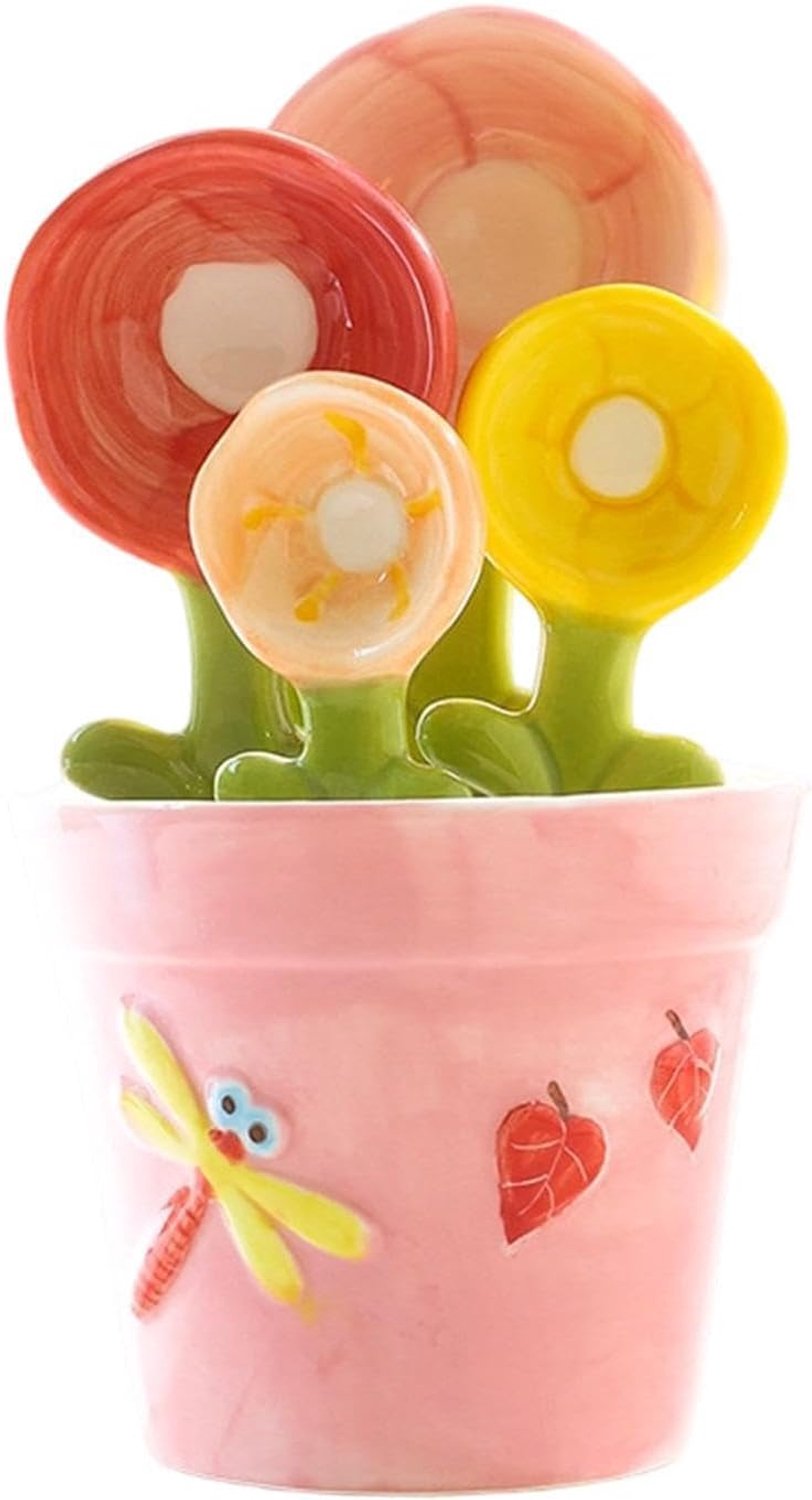 Maatbekers Bloemen - Keramische Decoratieve Gadget Set