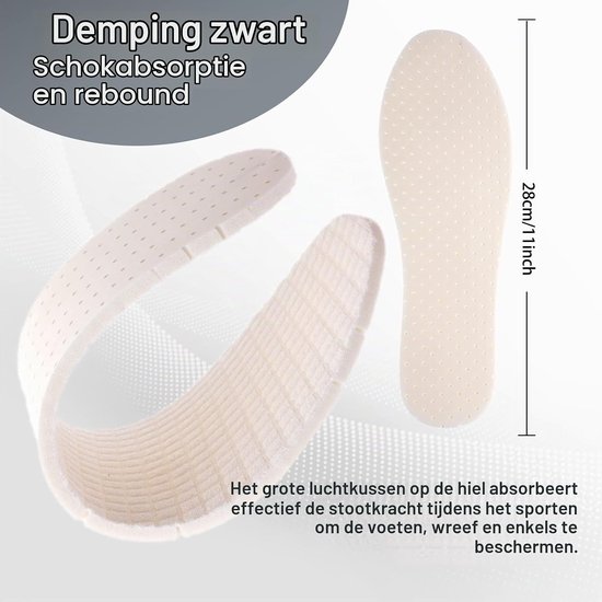 Geheugenfoam Inlegzolen voor Demping en Comfort, Dunne Schoeninserts voor Mannen en Vrouwen, Verlichting van Voetpijn en Ondersteuning voor Sneakers en Laarzen — afbeelding 5