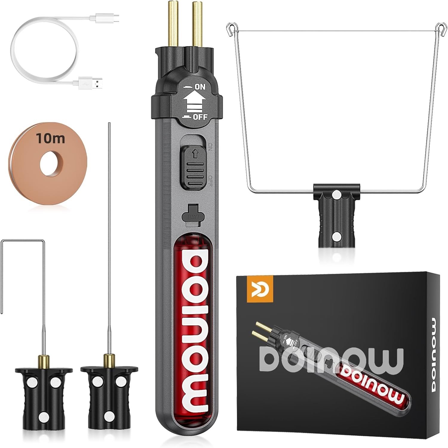 Elektrische piepschuimsnijder - Wit - Accu met LED-lamp en USB-C-oplader - Voor Creatieve Projecten
