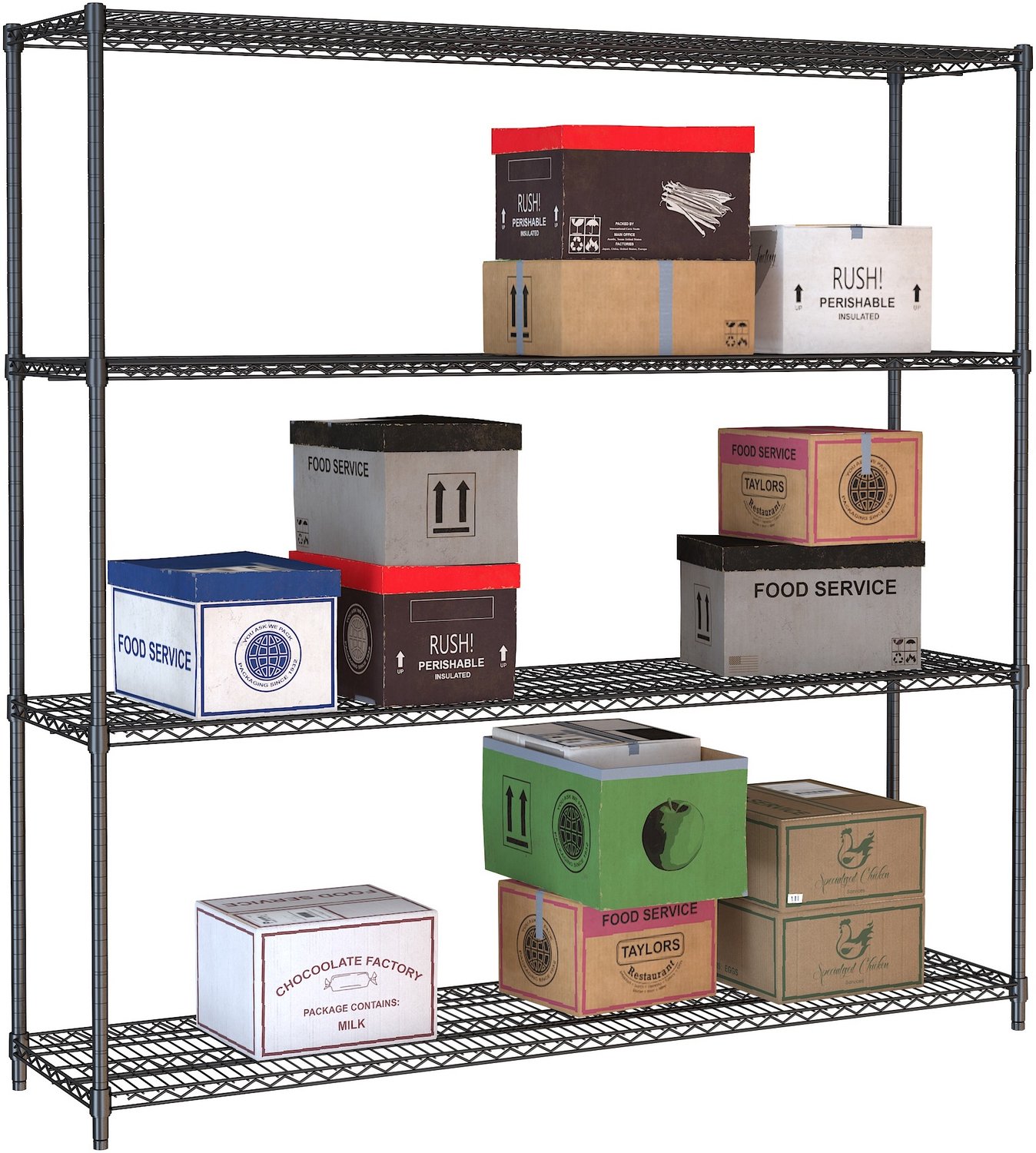 STELLING 4 LEVELS 1800 ZWART DEMONTABEL - Combisteel 7530.0040 - Horeca & Professioneel