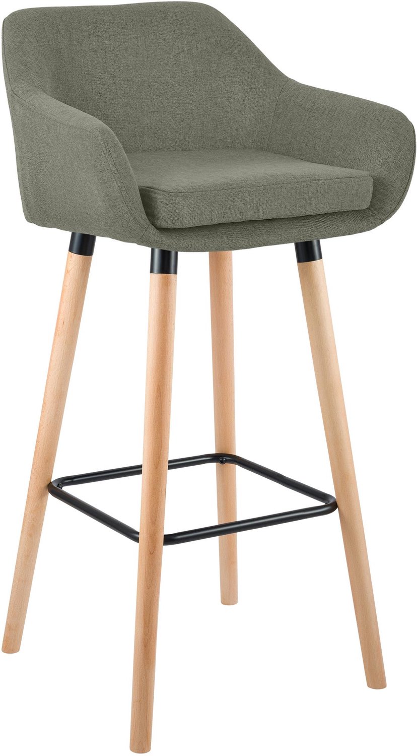 Luxe Comfort Barkruk - Stof - Lichtgrijs licht grijs/natura
