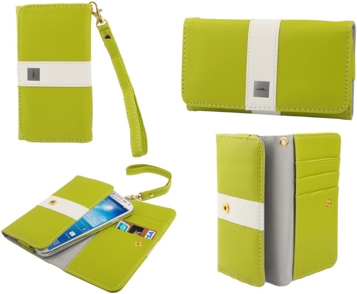 Premium met Color Line Design met Kaarthoes voor LEAGOO Z3C - Pistache