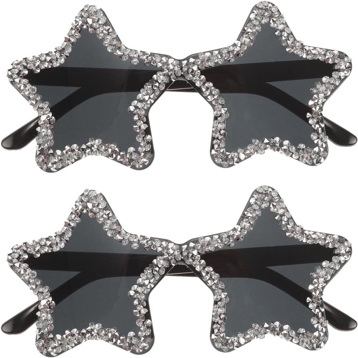 Zonnebrillen met stervorm - Trendy sterrenbrillen - Randloze brillen met onregelmatige vijfpuntige vorm voor kostuum- en festivallooks