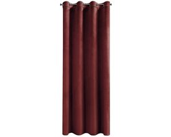 Luxe Velours Gordijn 140x250cm Donkerrood - Verduisterend op Ringgordijn
