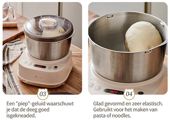 Intelligente Deegmaker 5L - Automatische Deegkneder - Voor Tot 2,5 kg Deeg - Grote Familiecapaciteit - Arbeidsbesparend Kneden — afbeelding 4