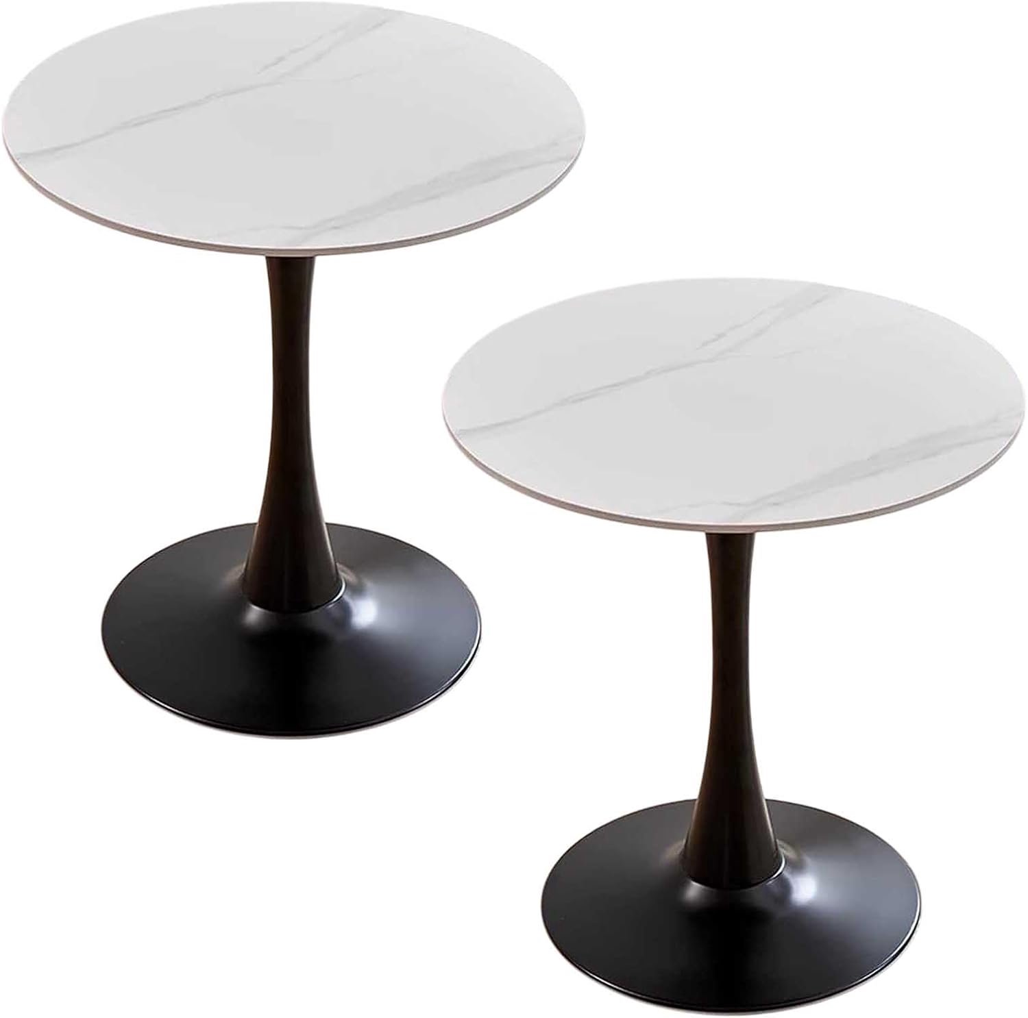 Eettafel Set voor 2, Ronde Kantoor met Metalen Basis 80cm Keuken Meubels, Voetstuk Leisure Tafels, Woonkamer