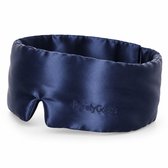 Masque de nuit bleu marine en soie PurelyGoods avec logo brodé.