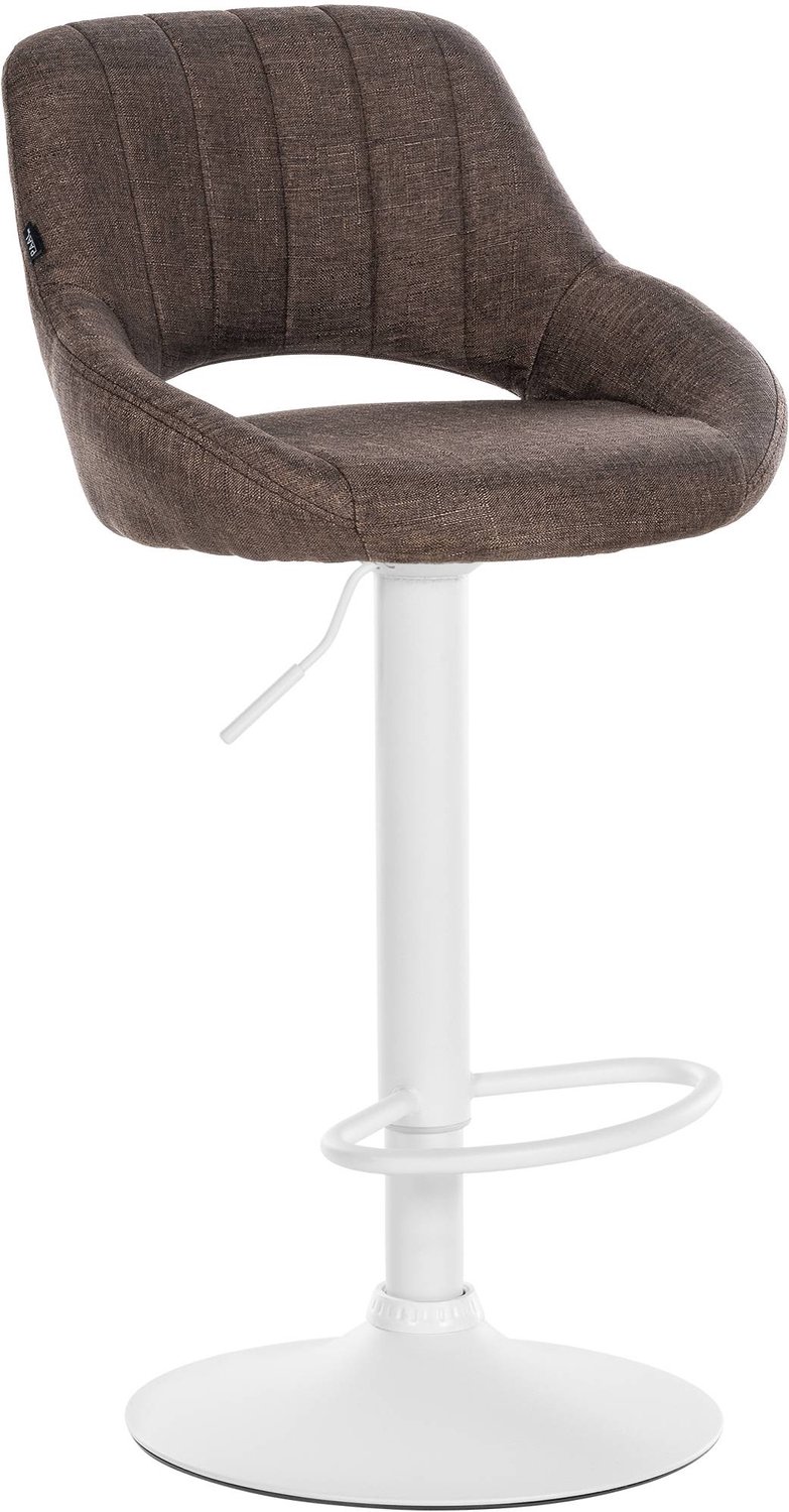 Luxe Comfort Barkruk - Verstelbaar - Stof - Bruin bruin wit