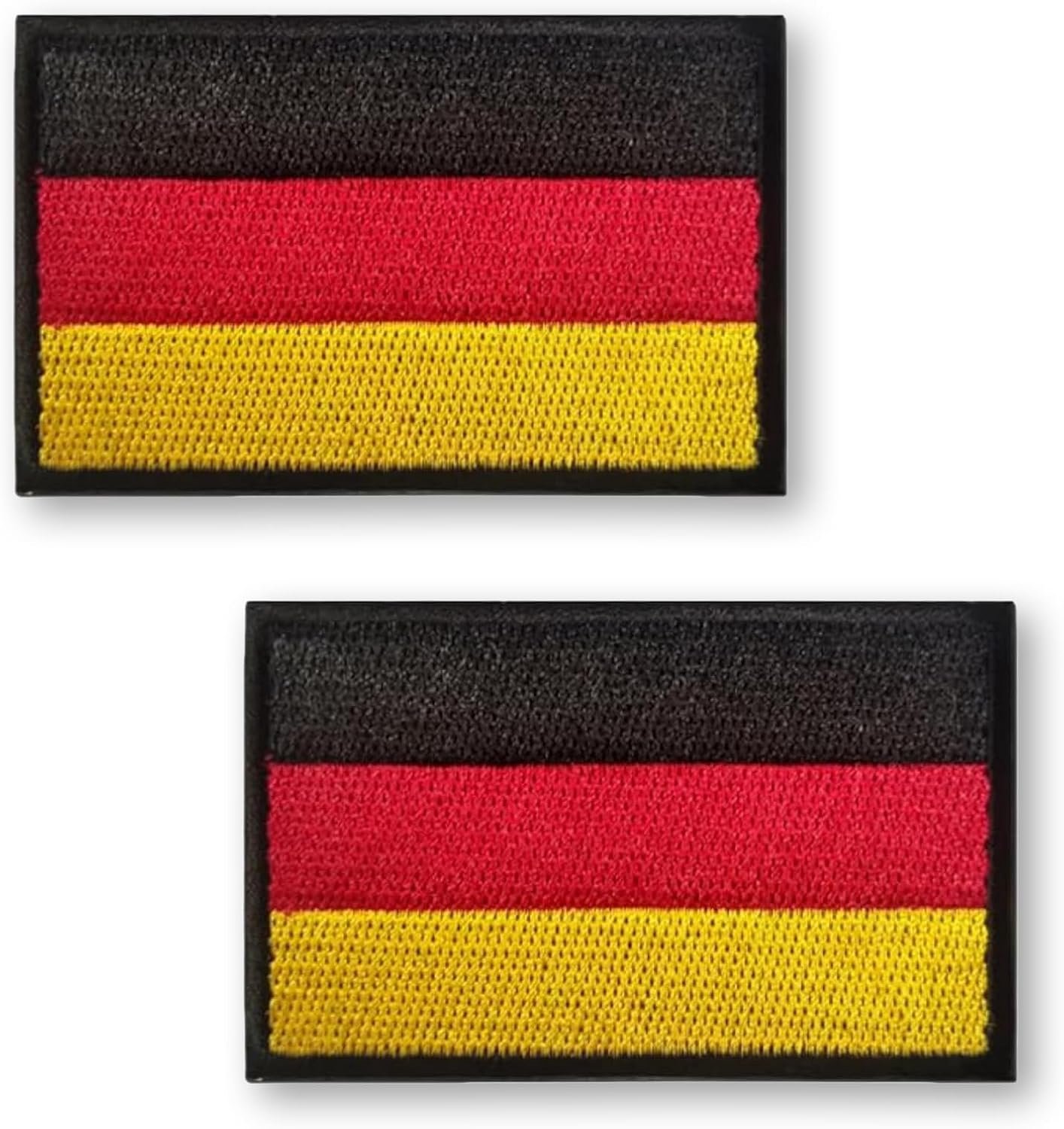 Patch in Duitse vlaggendesign, 2 stuks met klittenbandsluiting, patches klittenband voor rugzak, kleding en uitrusting, badge voor outdoor, dagelijks gebruik, reizen, individuele vormgeving