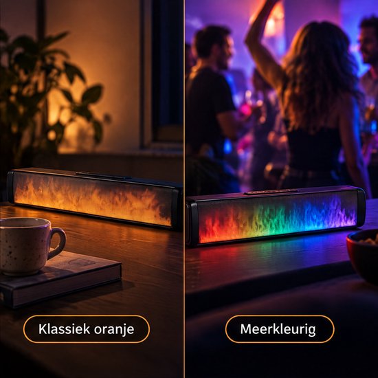 Cheqo® Bluetooth Speaker - Party Speaker - Speaker met Verlichting - Draadloze Speaker - Draagbare Speaker - RGB Speaker - Muziek Box - Bluetooth Soundbar - Oplaadbare Speaker - Speaker met Vlammeneffect - Soundbar voor TV - PC Speaker — afbeelding 4