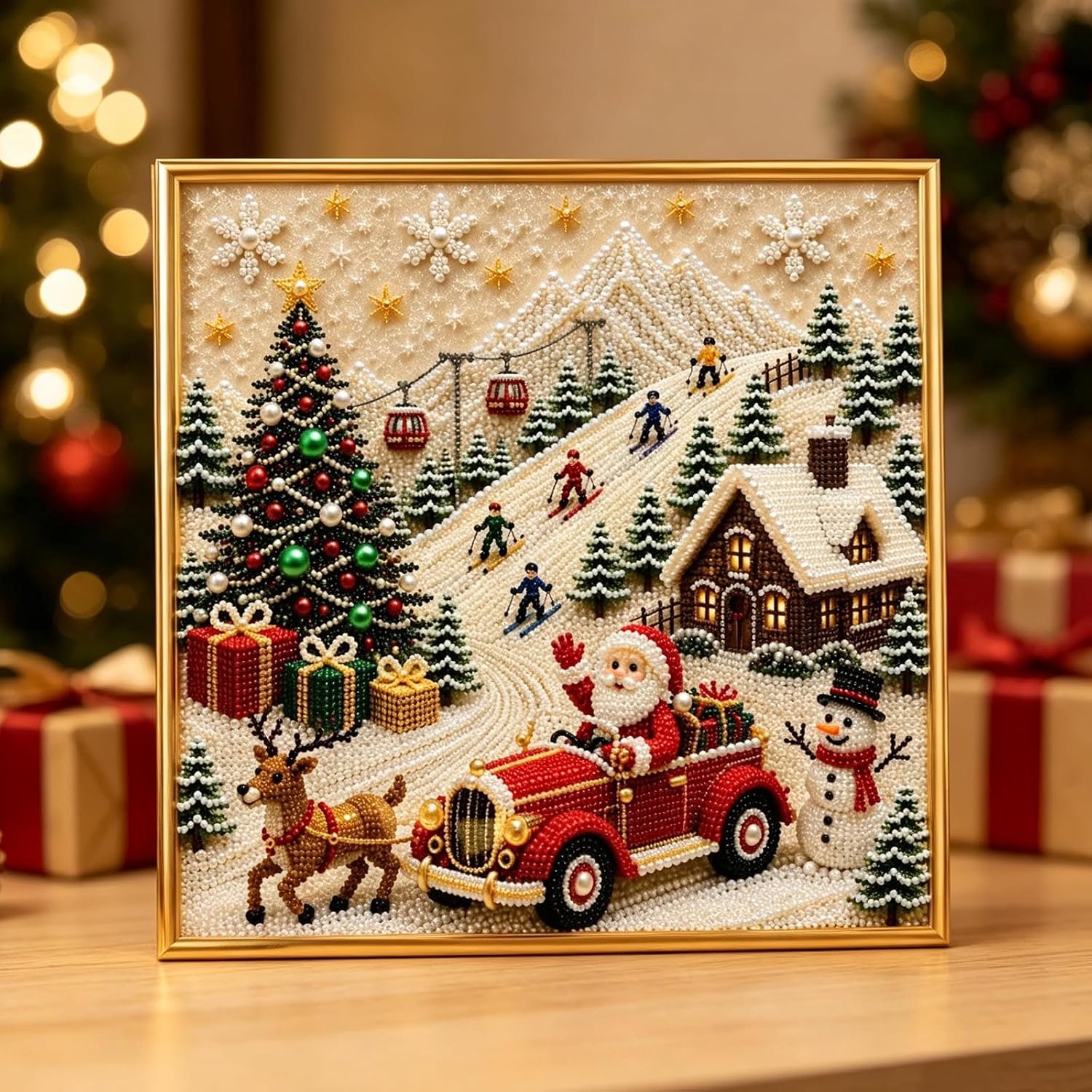 Diamond Painting Kerstmis, Parel Afbeeldingen voor Volwassenen，#D
