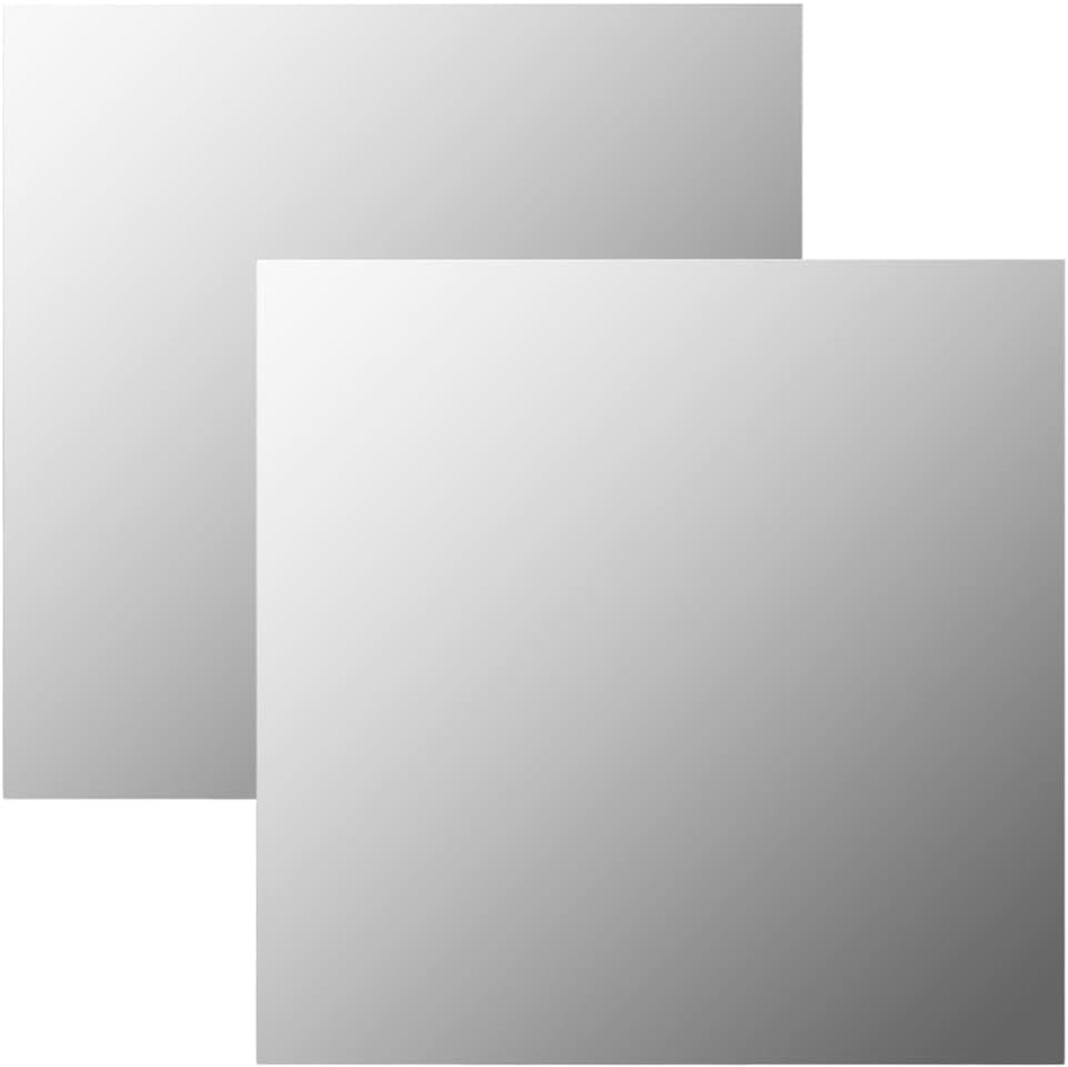 Wandspiegel 2 STK. 50x50 cm, geslepen rand voor een schone uitstraling, minimalistische spiegel voor slaapkamer, woonkamer of kleedkamer, eenvoudige montage