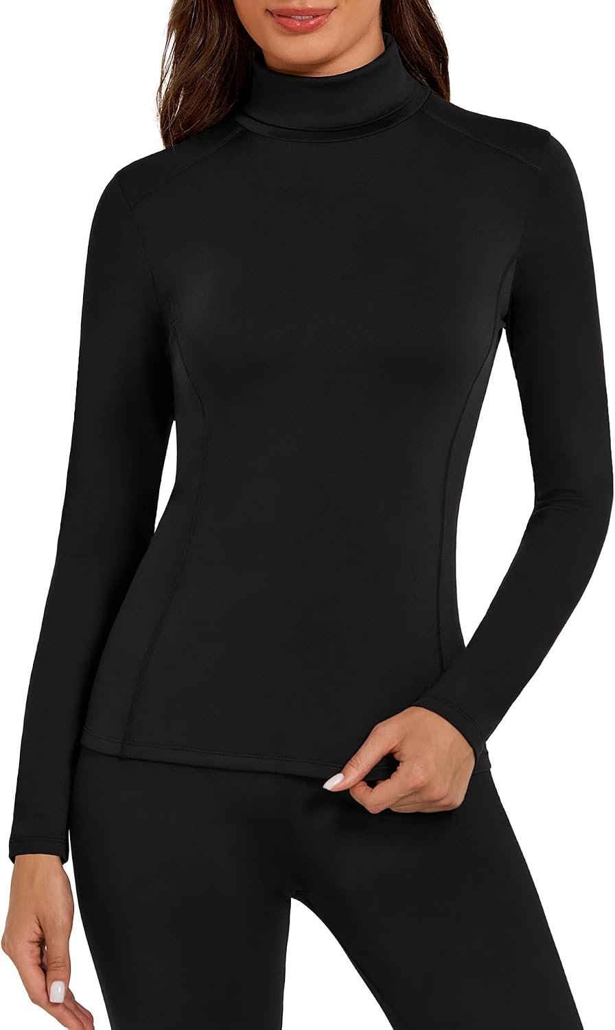 Thermische top met lange mouwen dames winter warm shirt coltrui thermo onderhemd