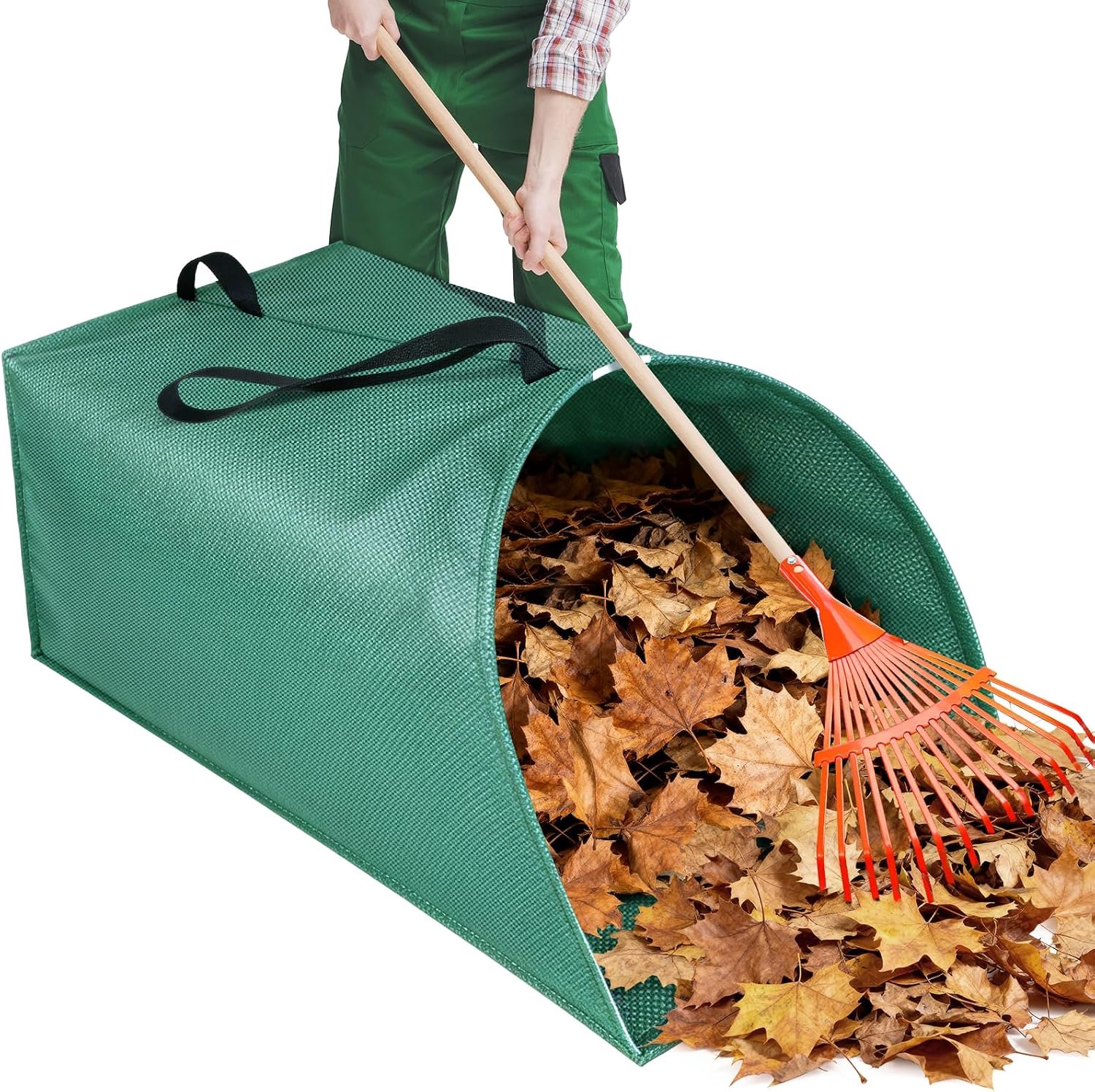 YAGXIG Bladzakken - Gazonopvangzakken - Tuinzakken - 200 liter - Opvouwbaar - Wasbaar - Herbruikbaar - Voor het opruimen van de tuin - Zwaar uitgevoerd bladophaalgereedschap - Voor bladeren, grasklemmen, puin en gazonafval - 1 stuk
