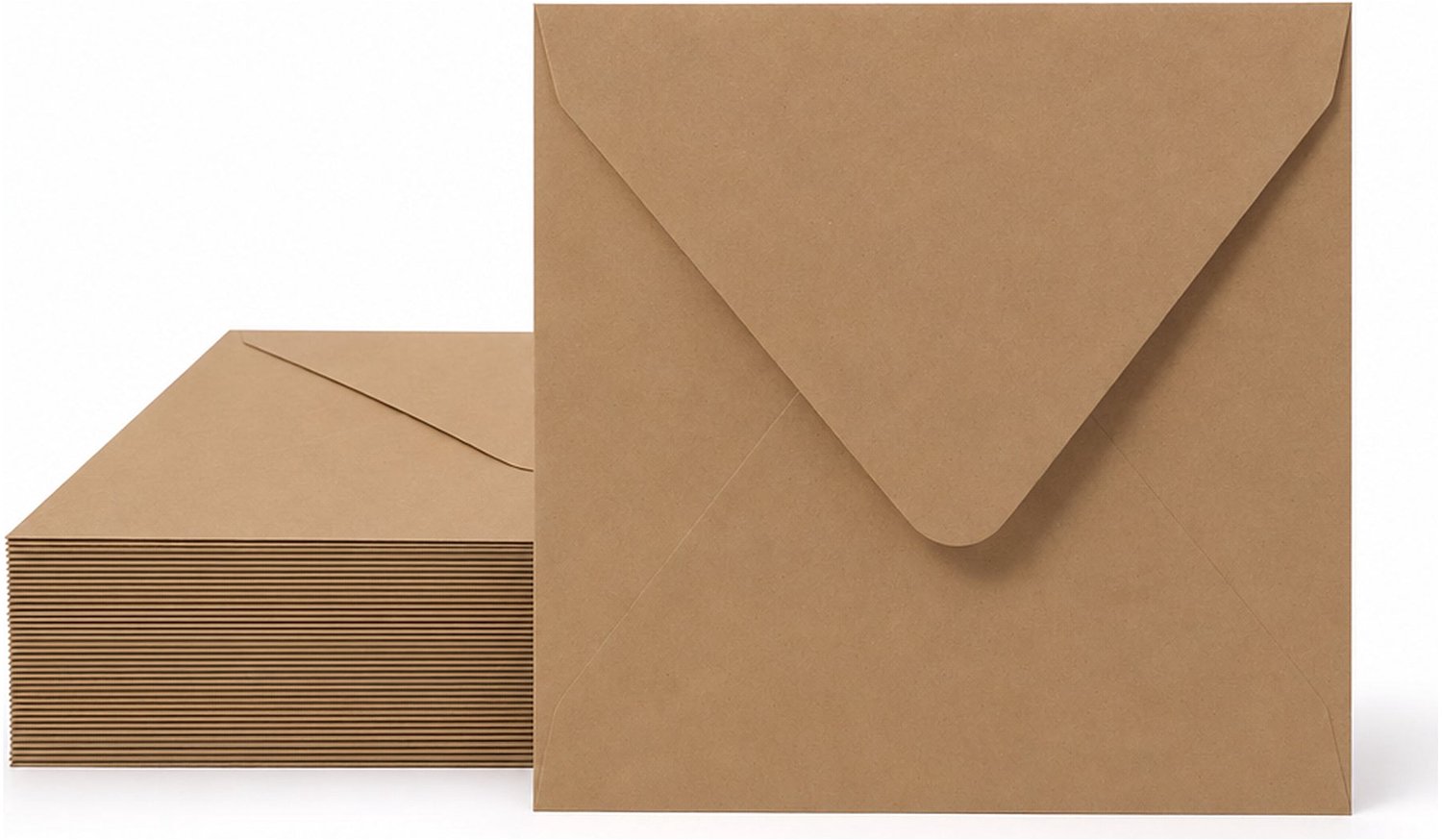 Enveloppen Bruin 16x16 cm - 25 stuks - 120 gram - Vierkante Enveloppen voor 15x15 cm Kaarten - Wenskaart Envelop