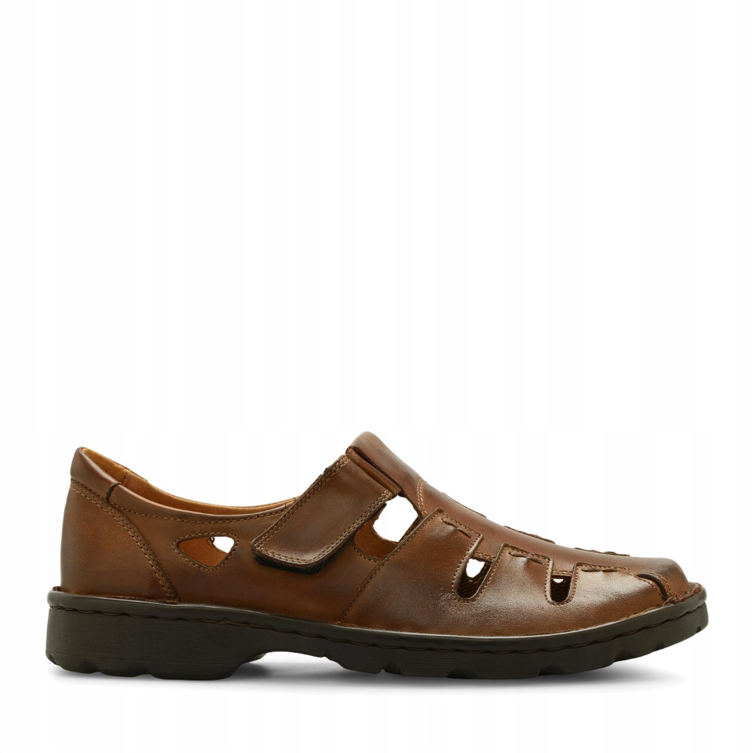Ryłko Heren Sandalen Bruin Leer Klittenband Maat 40