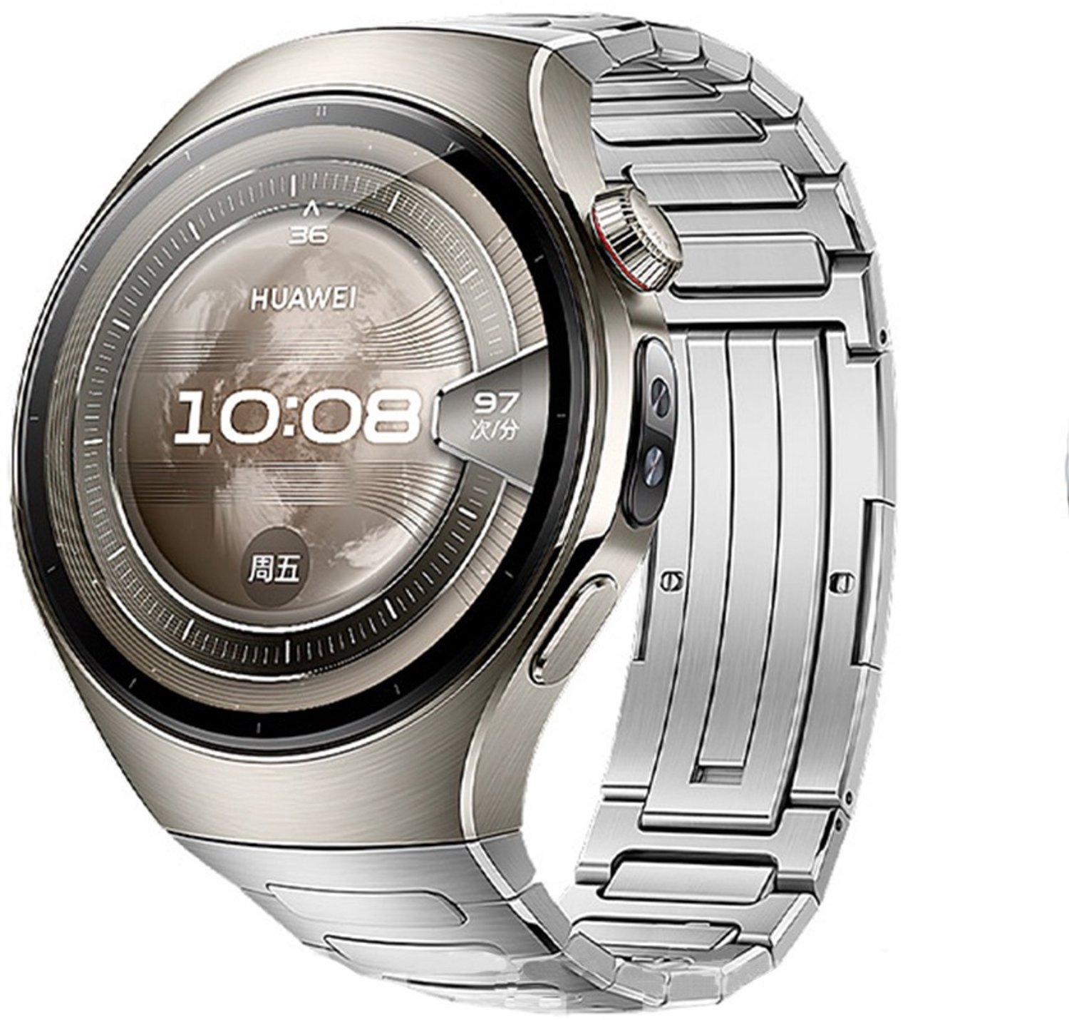 Titanium horlogeband compatibel met HUAWEI WATCH5, 18.3cm, vouwsluiting
