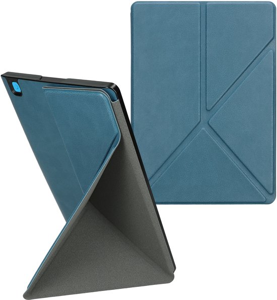 kwmobile e-reader hoesje geschikt voor Kobo Aura ONE hoes - Ereader flip case met standaard - E reader cover van kunstleer - In petrol — afbeelding 3