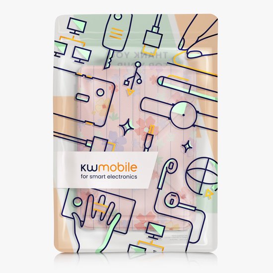 kwmobile e-reader hoesje geschikt voor Kobo Clara BW / Colour hoes - Ereader flip case met standaard - E reader cover van kunstleer - In mat mintgroen / vintage roze / violet lila — afbeelding 3