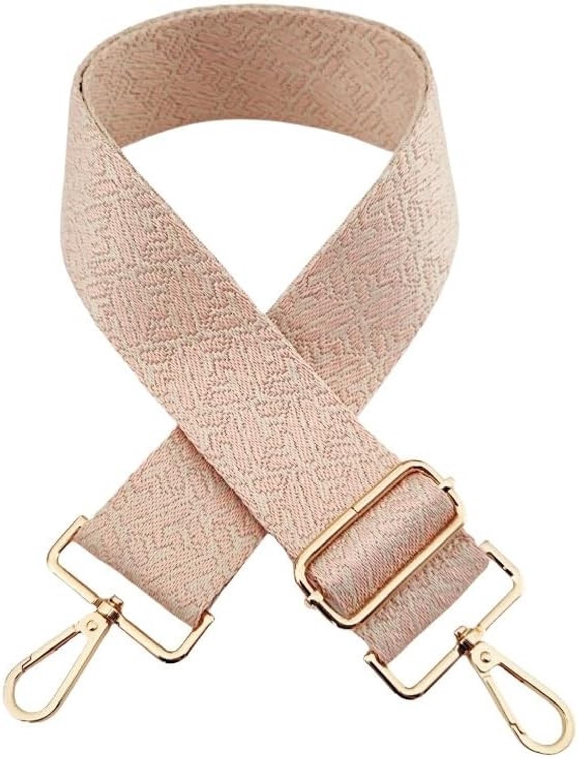 Verstelbare Schouderband voor Tassen, 3.8 cm Breed, Rhombus Draagriem met Gouden Karabijnhaak, Ideaal voor DIY Projecten en Geschikt voor Mannen en Vrouwen, Lengte 72-130 cm