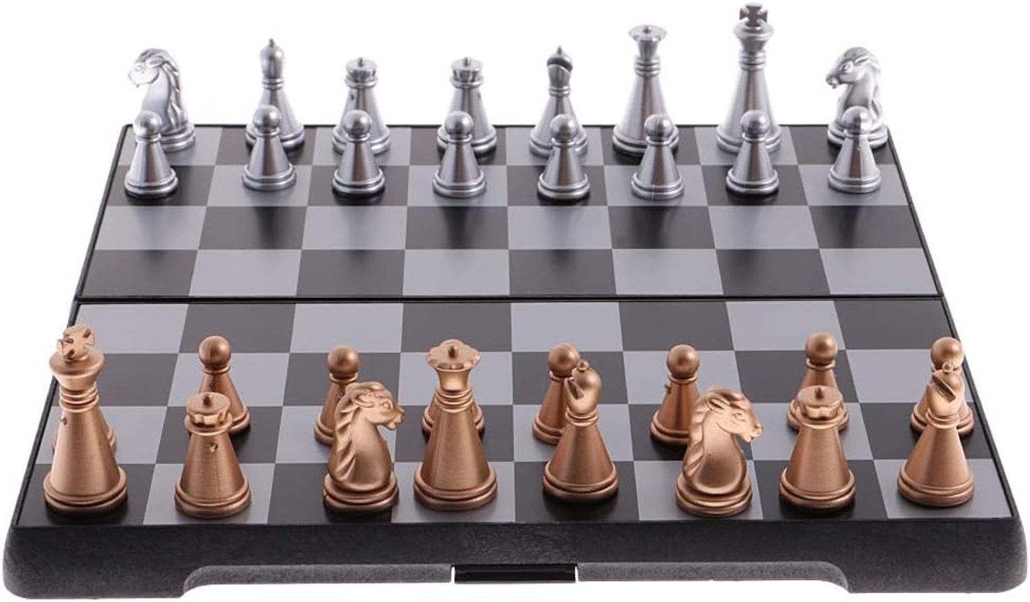 Schaakspel International Chess Magnetic 3 in 1 Wooden International Travel Chess Set met Folding Chess Board International Chess Schaaksets voor kinderen en volwassenen