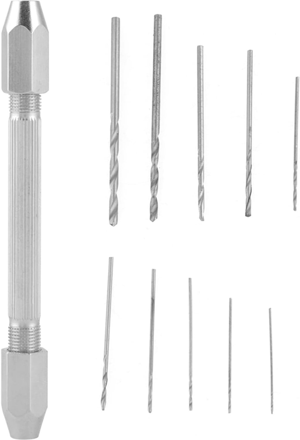 Bankschroef Dubbele Eindpin Bankschroef met 10 Stuks Boor Set voor Sieraden Horloge Reparatie PCB Handwerk DIY Project Messing Chuck