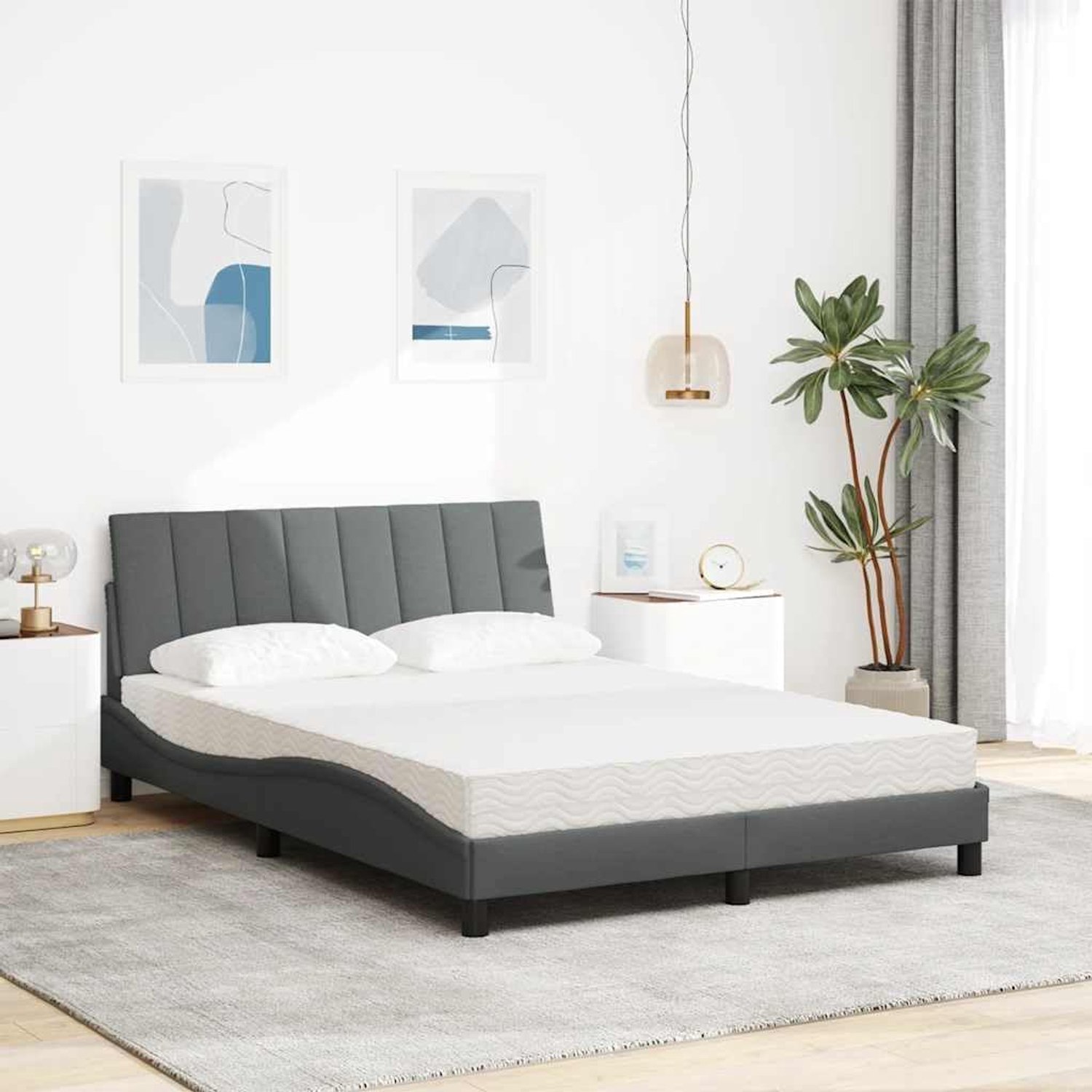 Schuimmatras slaapkamer Hanko donkergrijs 120x200 cm