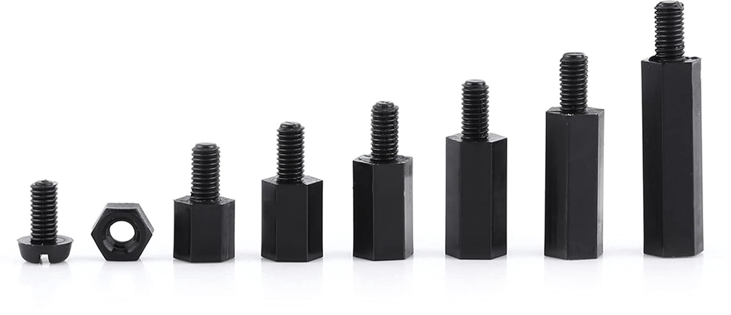 250 Stks M2 Hex Kolom Nylon Standoff Spacer Pijlers Schroeven Moeren Assortiment Kit met Opbergdoos (M2 Mannelijk naar Vrouwelijk)