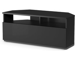 Sonorous TRD100 BLK TV Meubel Hoek 100 cm Zwart | Hoek TV Kast voor Moderne Woonkamer | TV Meubel met Klapdeur en Verborgen Opbergruimte | Belastbaar tot 40 kg.