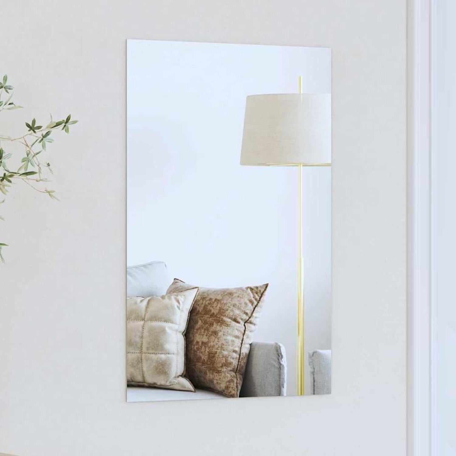 Wandspiegel, gehard glas, hoekig 40 x 60 cm, zonder lijst
