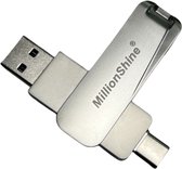 2-in-1 USB-A & USB-C Stick - Luxe Design 1TB - 400Mbps - USB Stick - Geschikt voor alle Laptops / Smartphones / Tablets