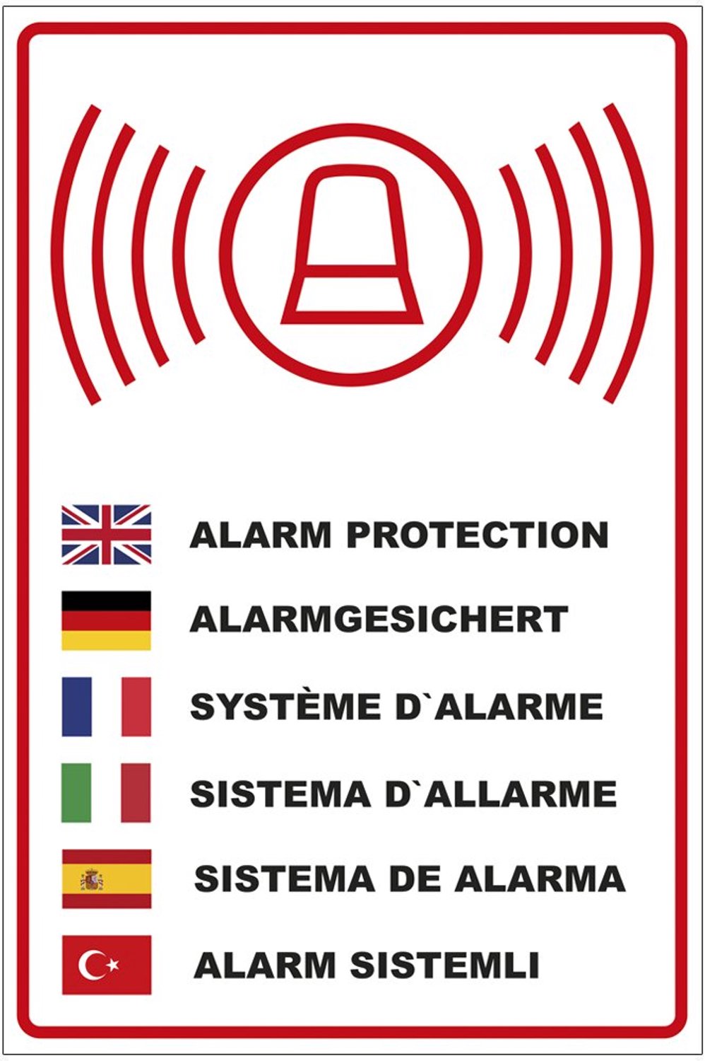 Aluminium Waarschuwingsplaat 'Alarm Beveiligd' - 200x300mm