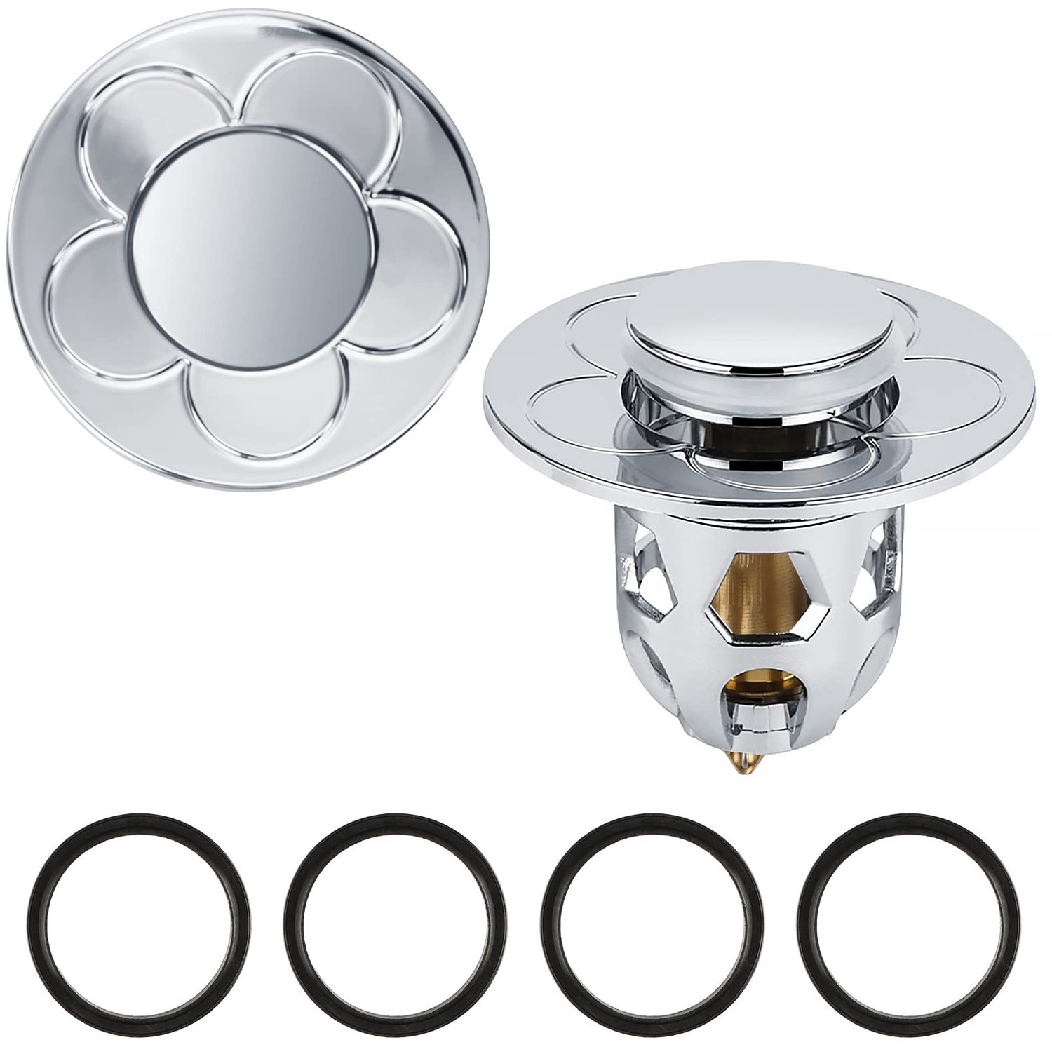 Set van 2 Universele Washbasin Stoppers met Anti-Clogging Functie