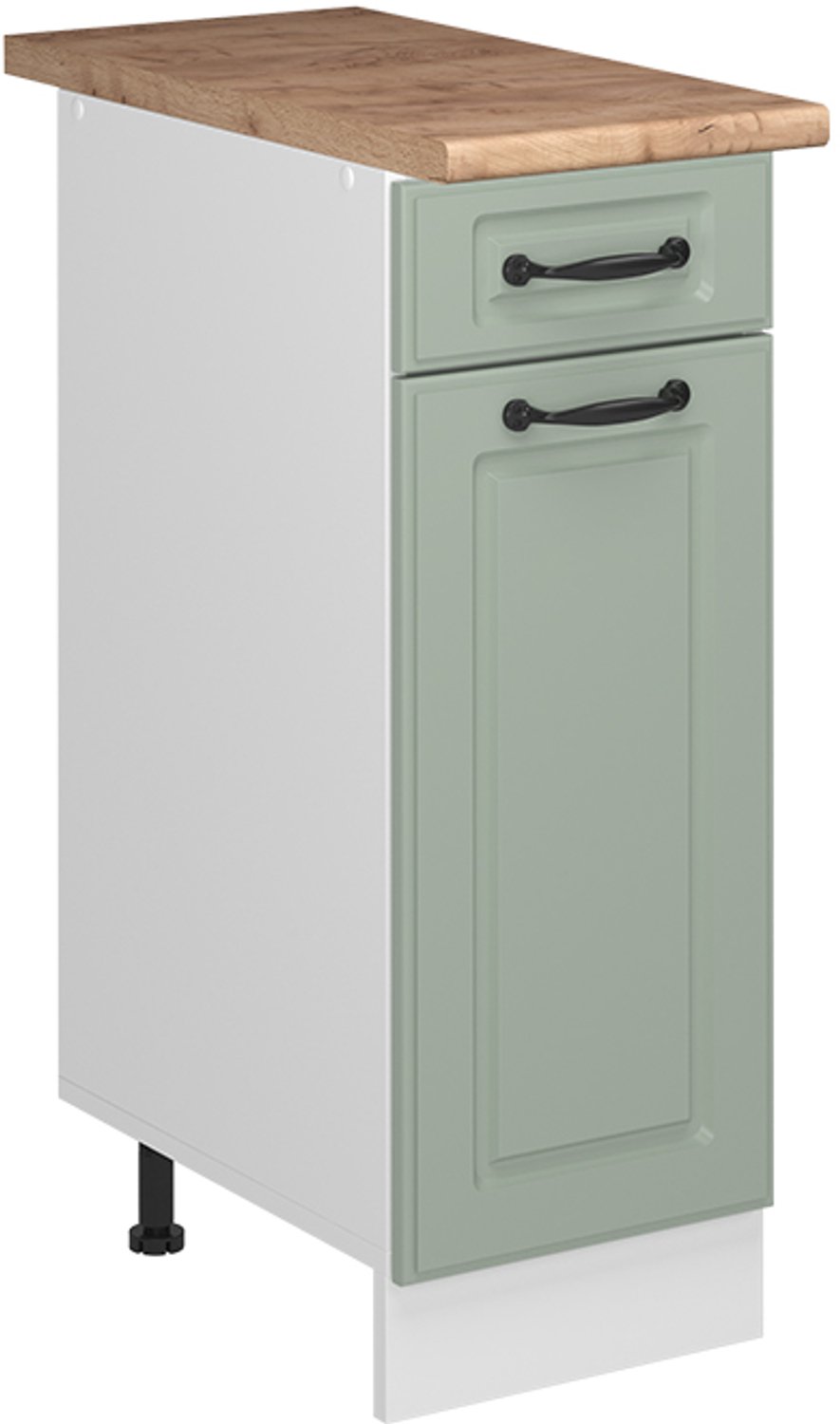 Vicco Keukenonderkast R-Line, Mint landelijk/Wit, 30 cm goudkleurig eiken werkblad