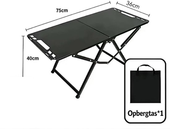 Tactische campingtafel met verlengde vierkante poten lichtgewicht opvouwbare klaptafel draagbare multifunctionele picknicktafel voor buiten en reizen (75*36*40 cm) — afbeelding 3