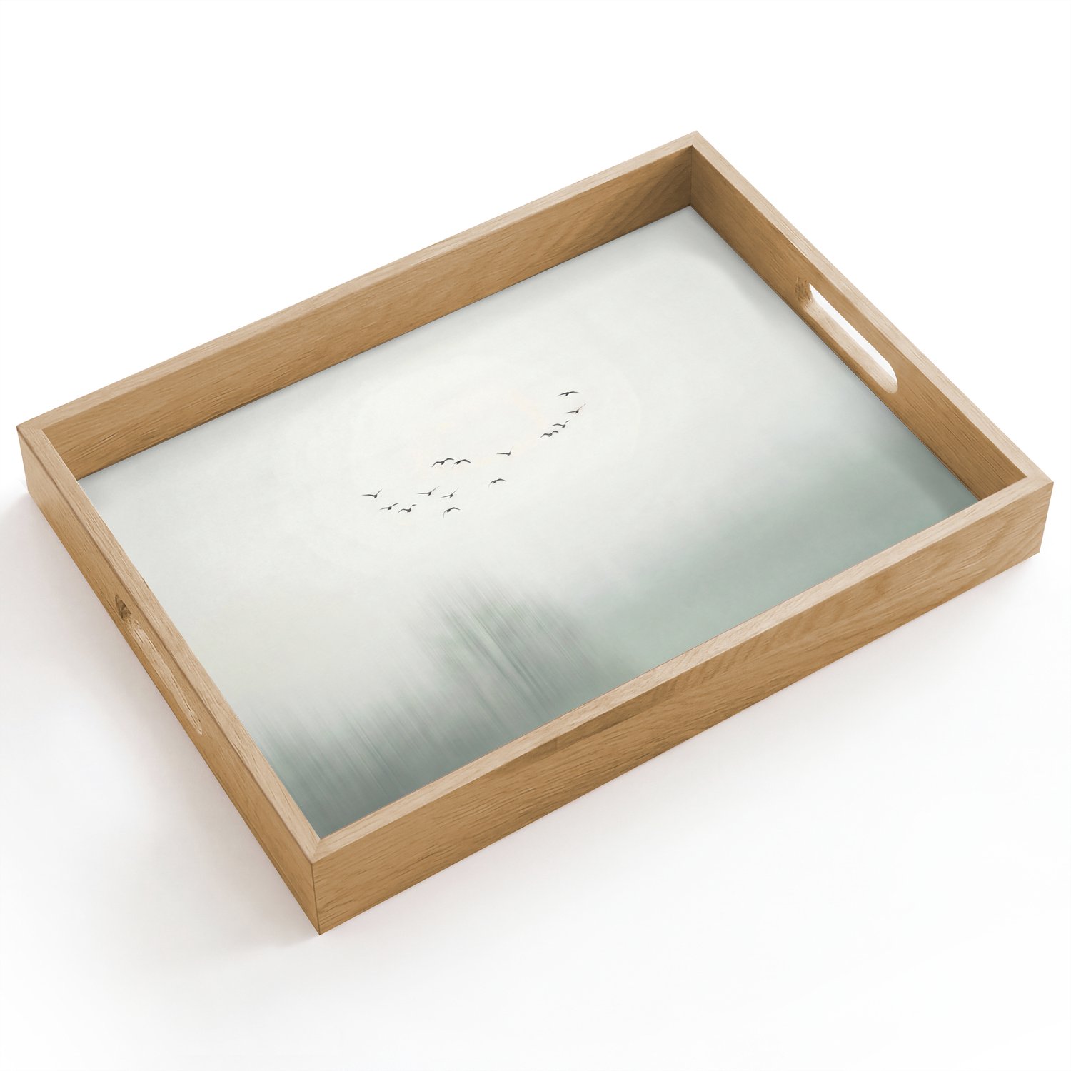 Dienblad hout 40x30 cm - Schootdienblad - Vogel - Vlucht - Natuur - Minimalistisch - Borrelplank rechthoek - Plateau dienbladen