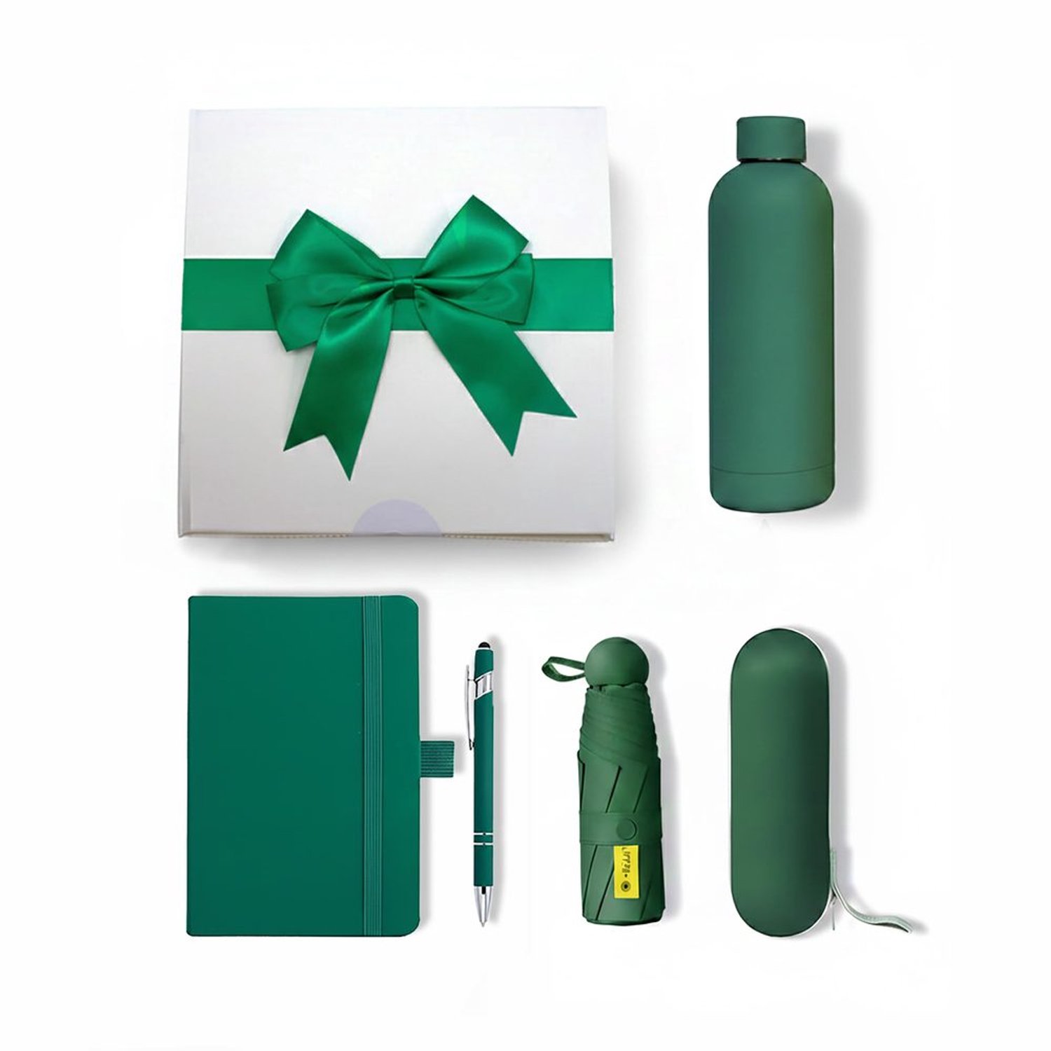 Gift Set voor Mannen en Vrouwen met Notitieboek, Paraplu en Thermosfles