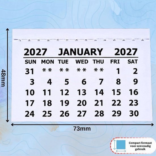 2026 Kalender Tabs Mini Jaar Planner Kalender Pads - Gestikte Witte Papieren Kalender voor Gepersonaliseerd Cadeau Kleine Bureaukalender Perfect voor Handgemaakte Feestelijke Ambachten Thuis Klas of — cadeau in Cadeau-ideeën - foto 2