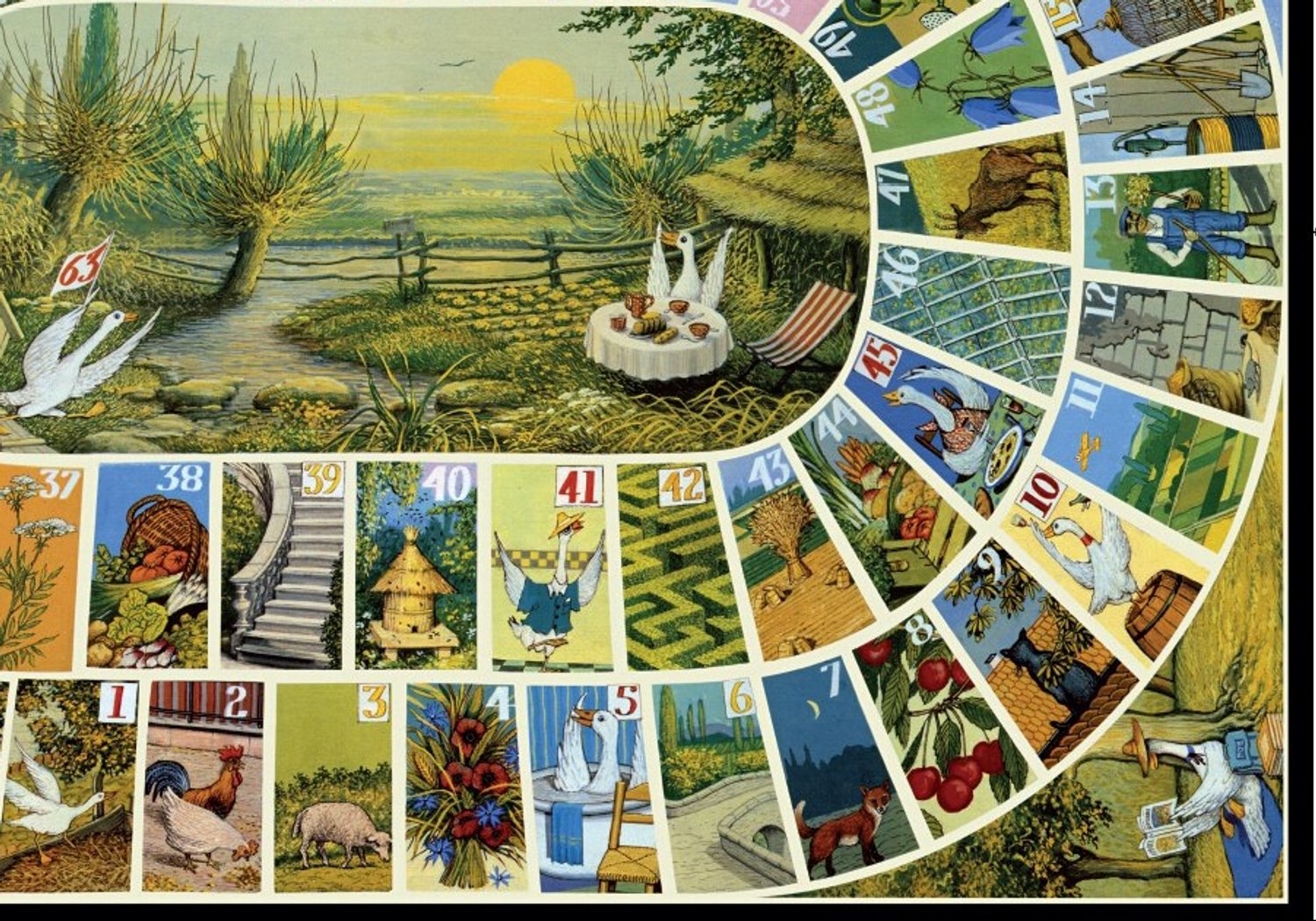 Tactic Selecta Reuze Ganzenbord - Bordspel - 52x68 cm - 6 grote houten ganzen - 2 dobbelstenen - Klassiek familiespel - 2-6 spelers - Vanaf 5 jaar — afbeelding 3