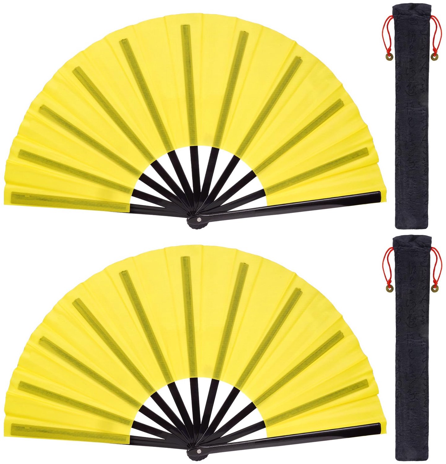 Set van 2 Grote Vouwfans voor Tai Chi en Dans