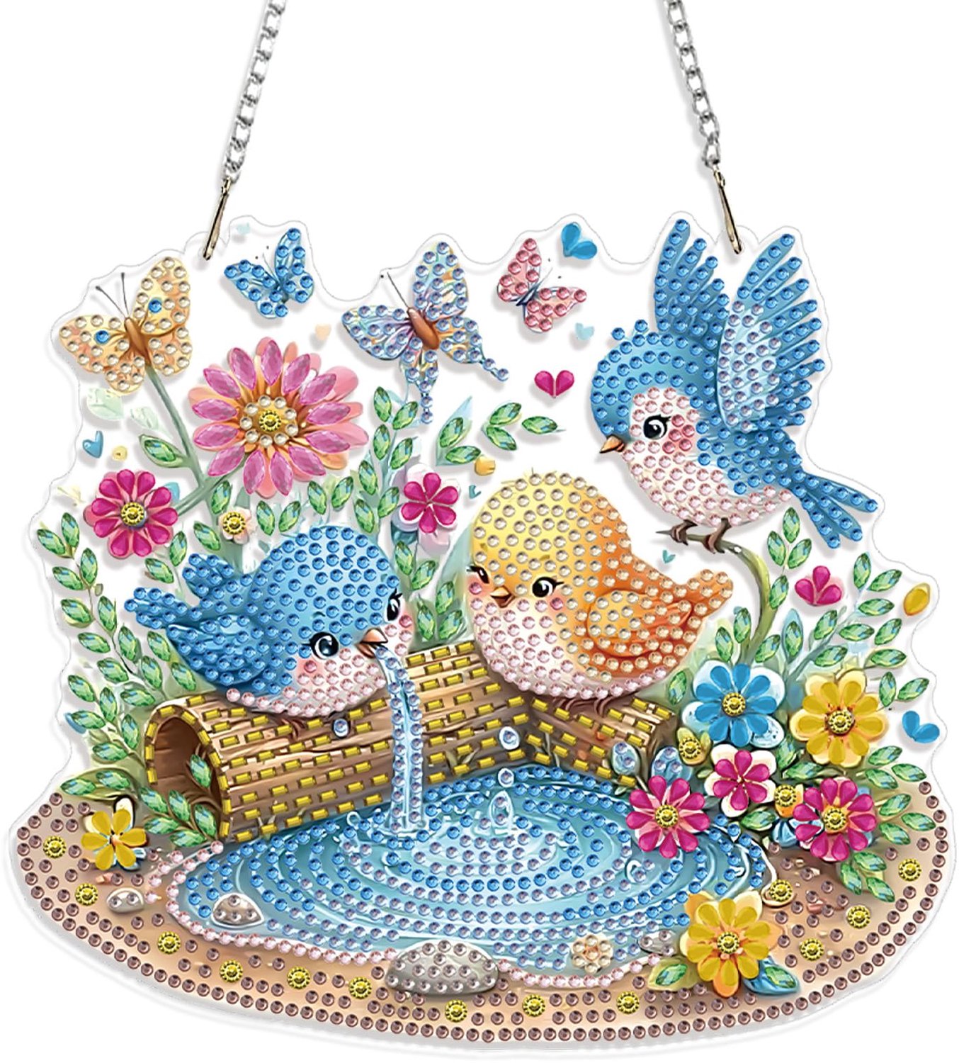 Diamantkunst Vogel Ornamenten met Ketting voor Decoratie
