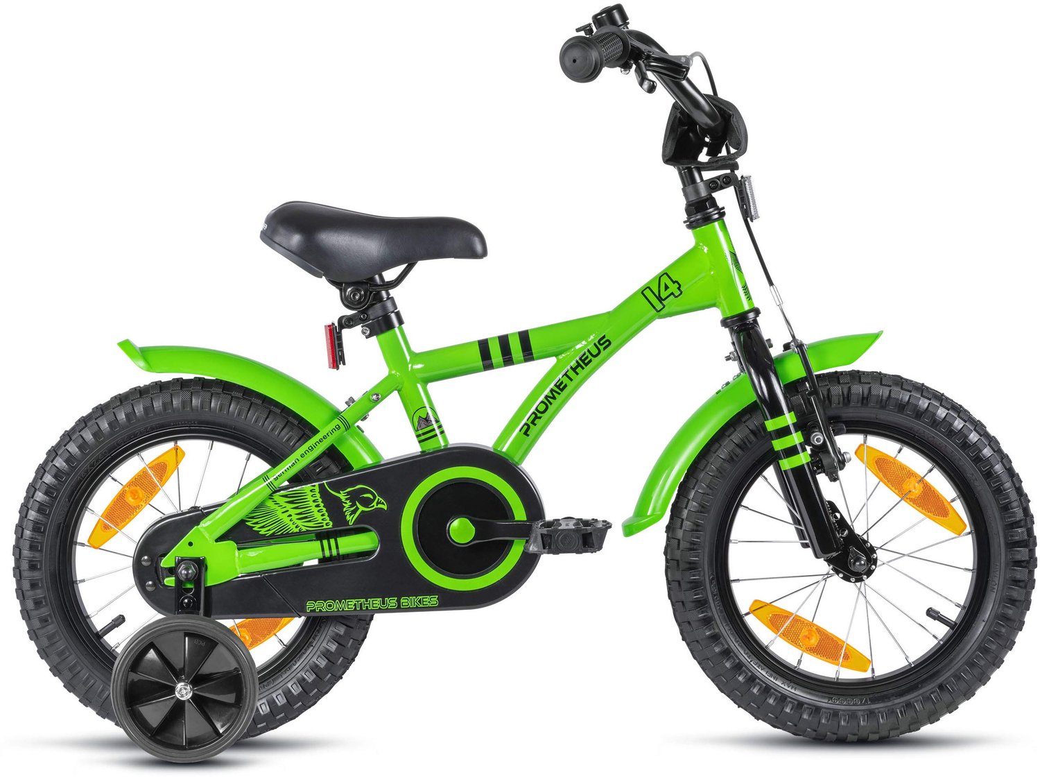 Kinderfiets 14 Inch - Fiets voor Jongens/Meisjes - Met Zijwieltjes - Terugtraprem - Veiligheid/Design - Hoogwaardige Kwaliteit