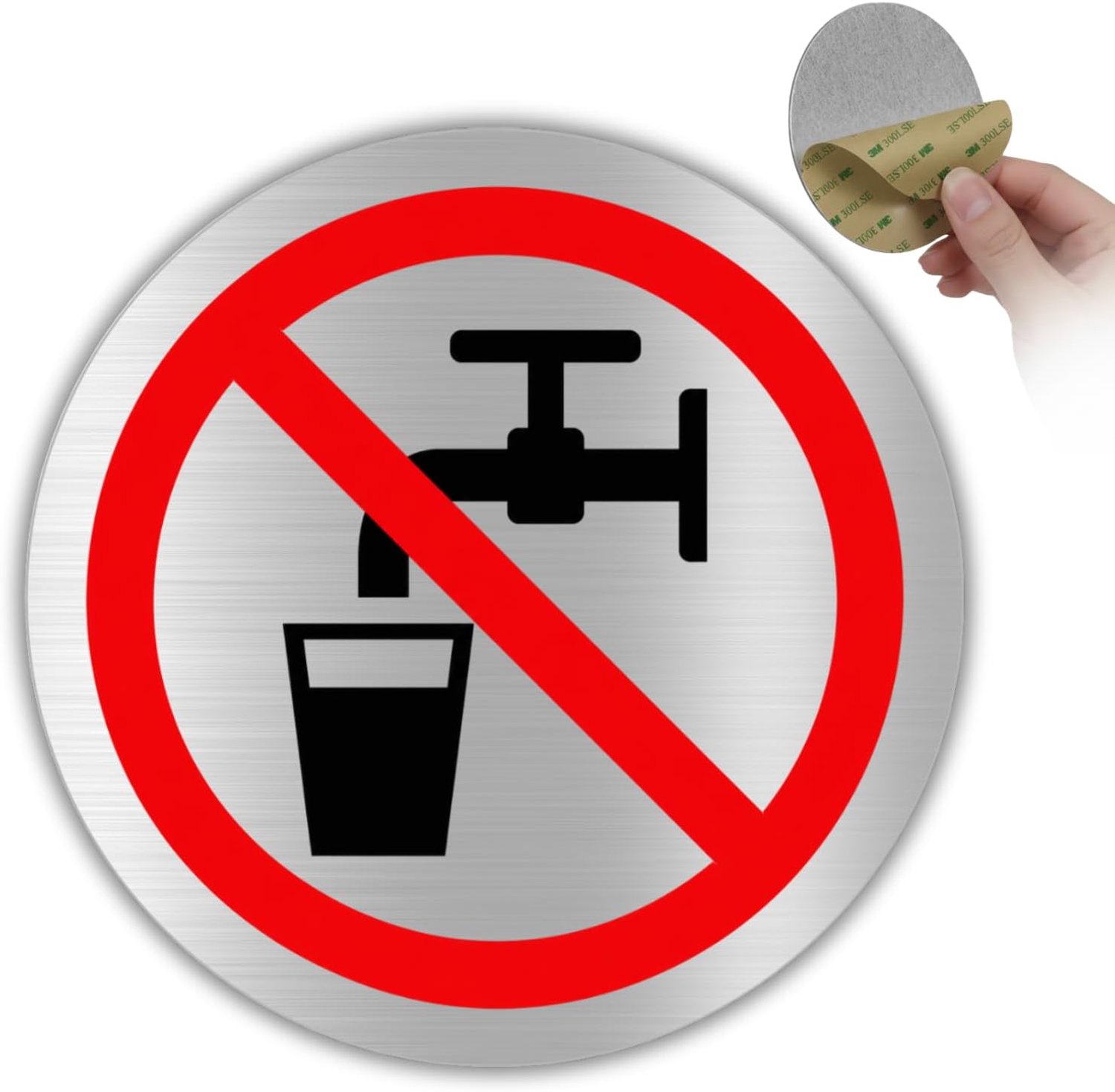 Waterbord niet drinkbaar - Ø 10 cm - Aluminium - Waarschuwt voor risico's - m-winkel