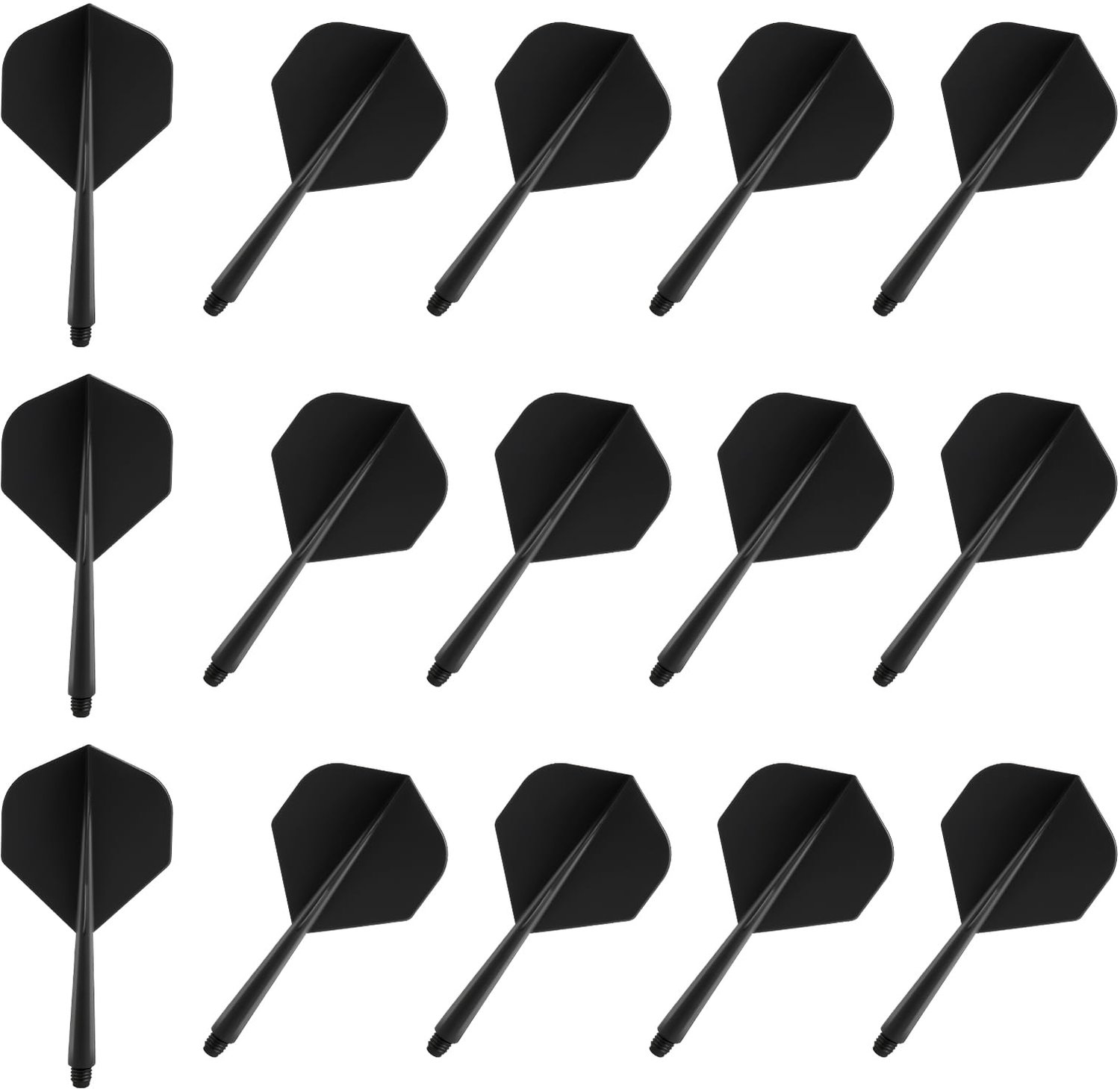 Set van 15 Dart Flights en Schachten