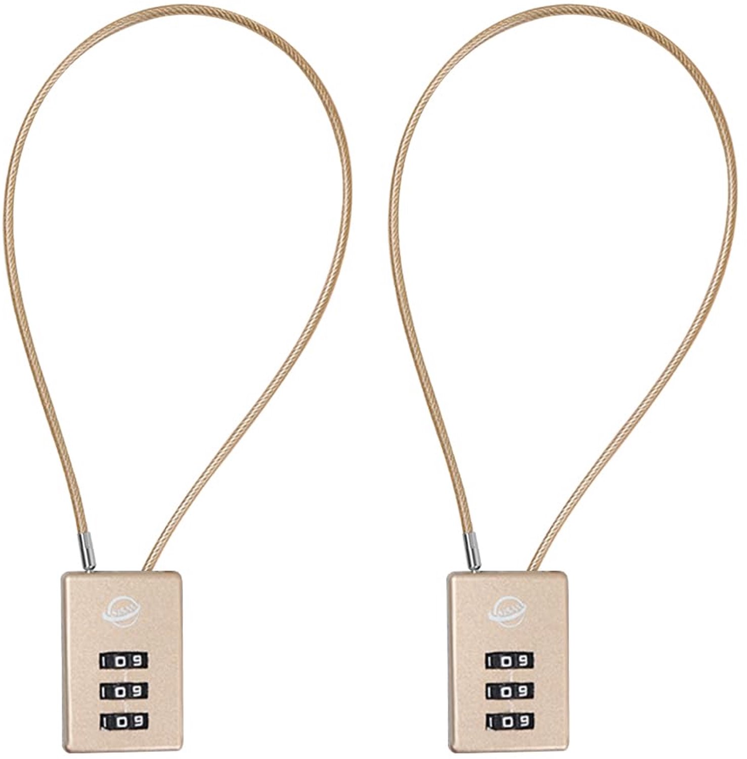 3-Cijferige Combinatieslot met 12 Inch Kabel (2 Stuks)