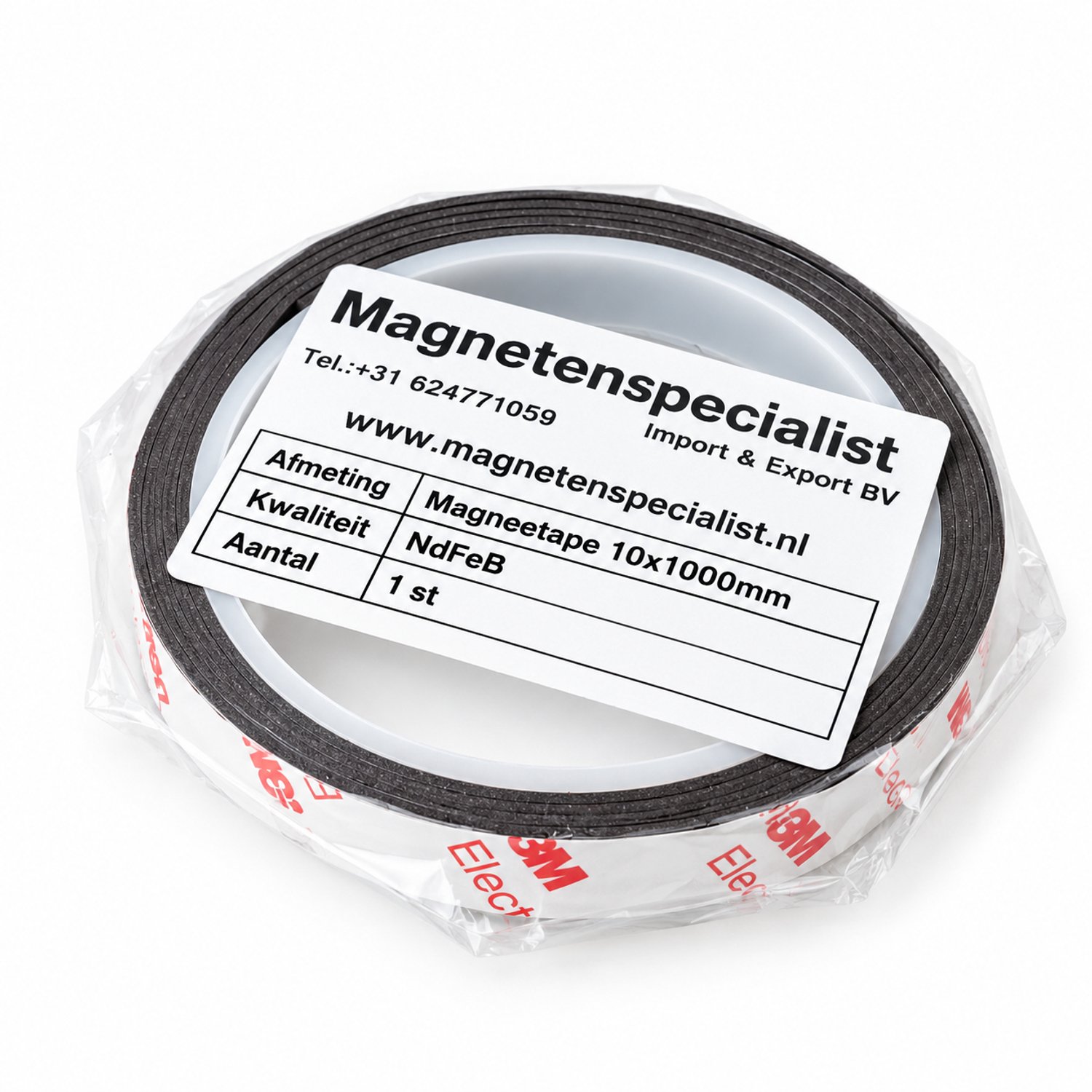 Neodymium Magneetband 10 x 1000 mm N48 Zelfklevend