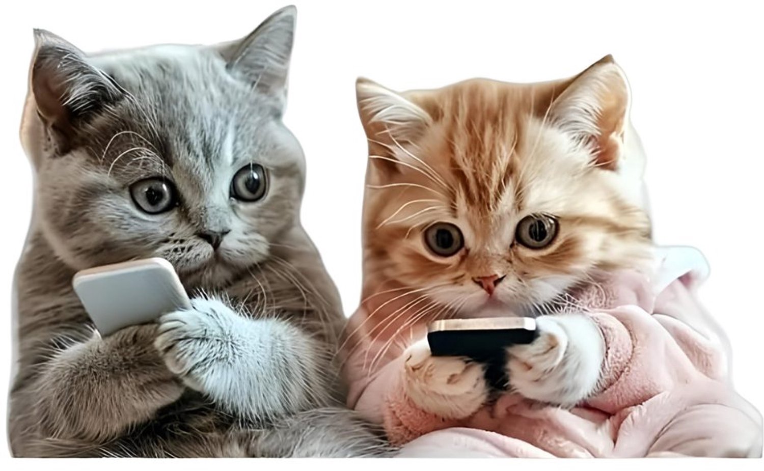 Waterdichte Vinylstickers van Kattenpaar, 5,5 Inch, Set van 2